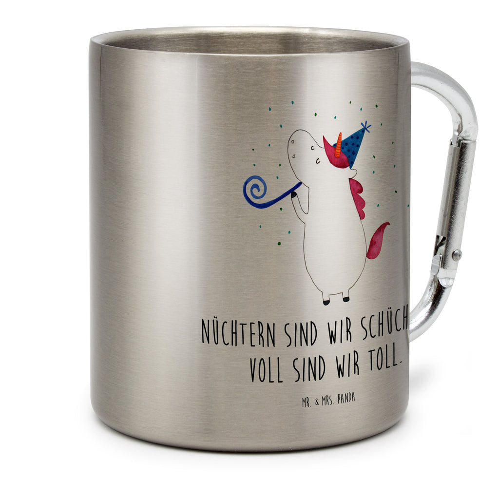 Edelstahlbecher Einhorn Party Edelstahltasse, Karabiner, Edelstahlbecher, Outdoor, Camping, Tasse, Becher, Einhorn, Einhörner, Einhorn Deko, Pegasus, Unicorn, Glitzer, Konfetti, Party, Geburtstag, Feier, Fest, Alkohol, Disco, Club