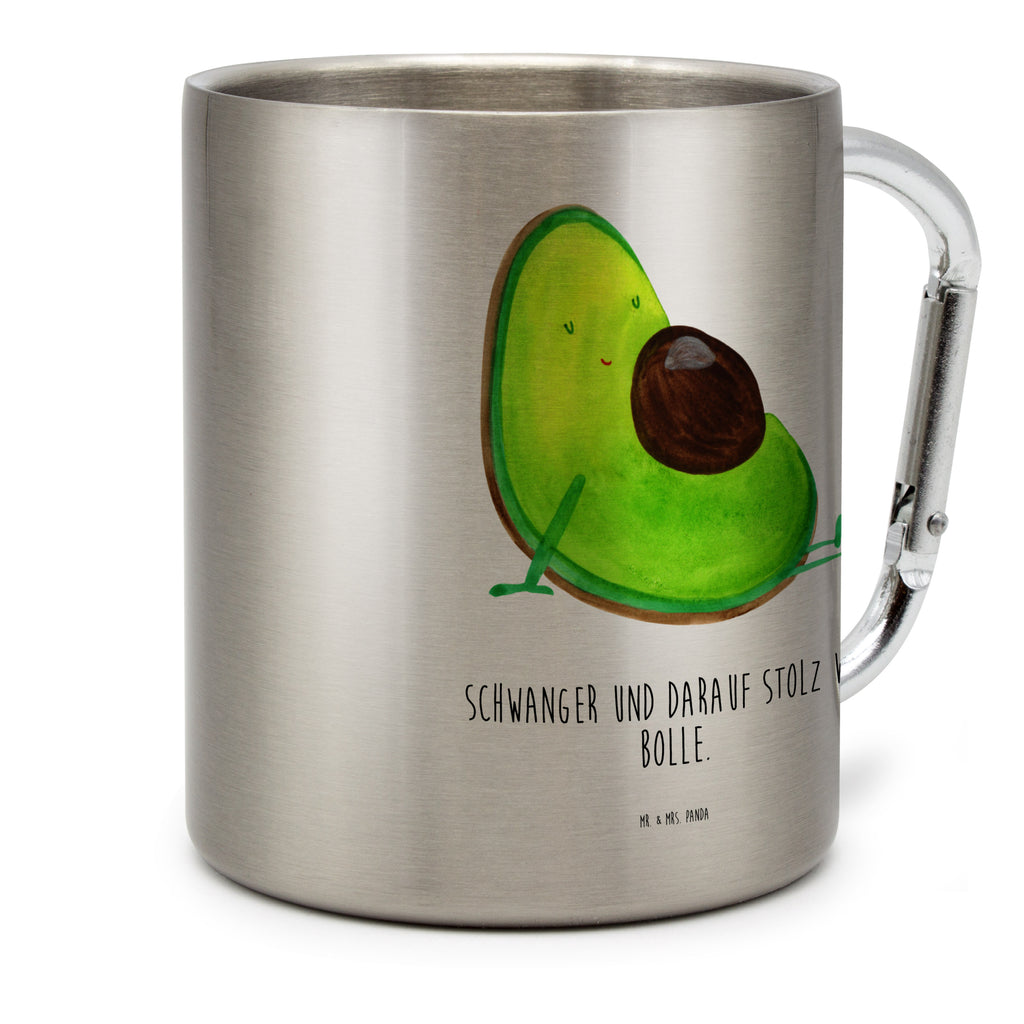 Edelstahlbecher Avocado schwanger Edelstahltasse, Karabiner, Edelstahlbecher, Outdoor, Camping, Tasse, Becher, Avocado, Veggie, Vegan, Gesund, schwanger, Schwangerschaft, Babyparty, Babyshower