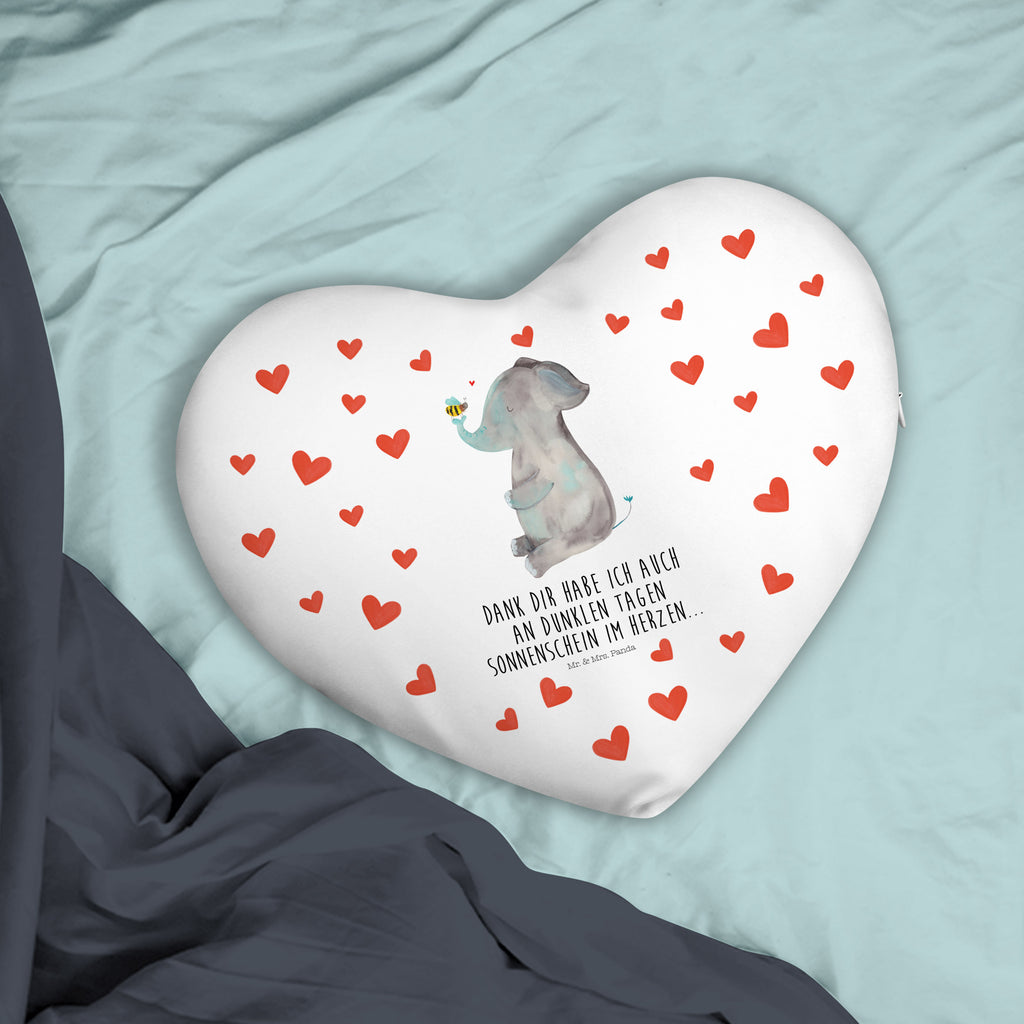 Herzkissen Elefant & Biene Kissen, Herzkissen, Herzform, Herz, Dekokissen, Tiermotive, Gute Laune, lustige Sprüche, Tiere, Elefant, Biene, Liebe, Liebesbeweis, Jahrestag, Liebesgeschenk, Heiratsantrag, Hochzeitsgeschenk, Liebesspruch