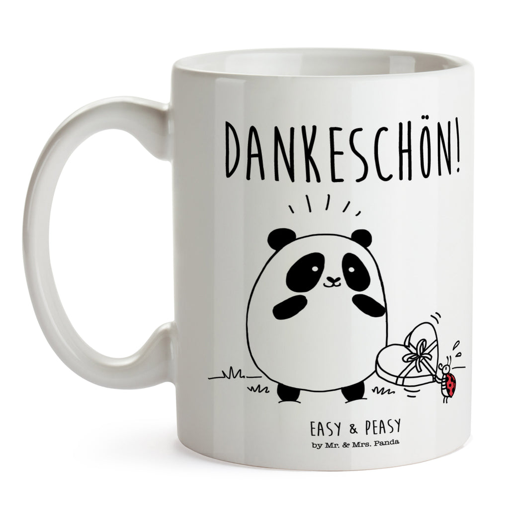 Tasse Easy & Peasy Dankeschön  Becher, Kaffeetasse, Kaffeebecher, Tee, Frühstück, Büro  