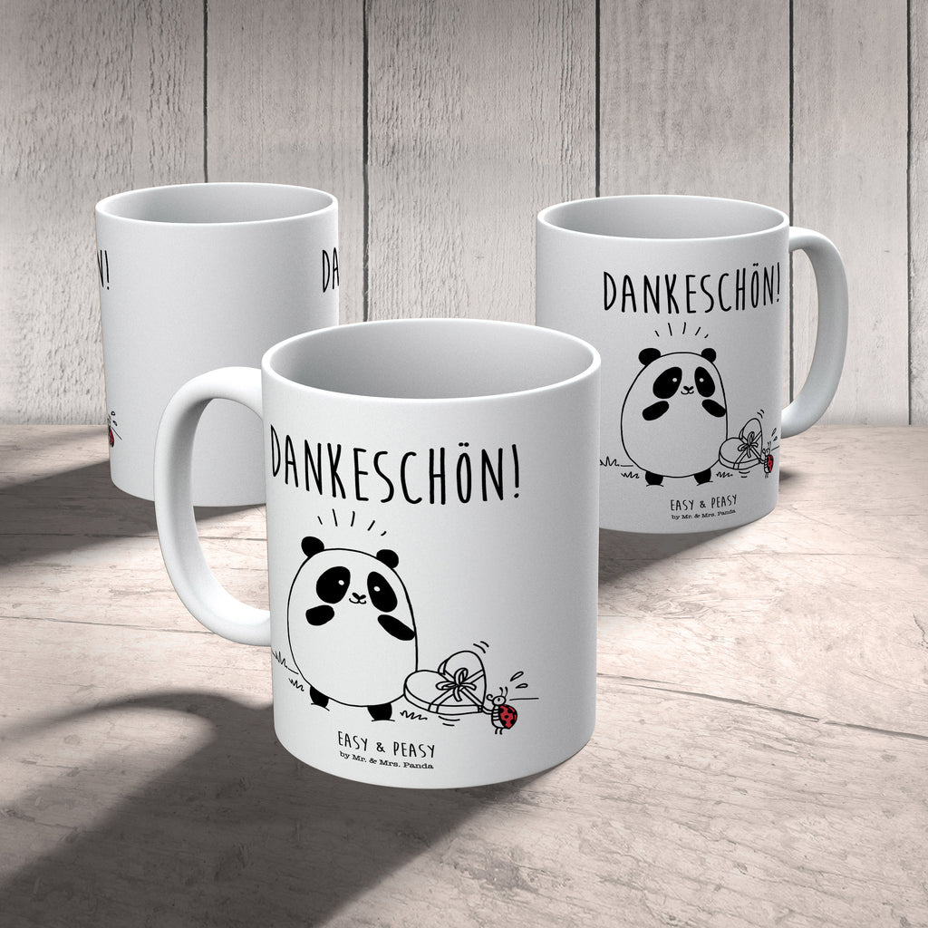 Tasse Easy & Peasy Dankeschön  Becher, Kaffeetasse, Kaffeebecher, Tee, Frühstück, Büro  