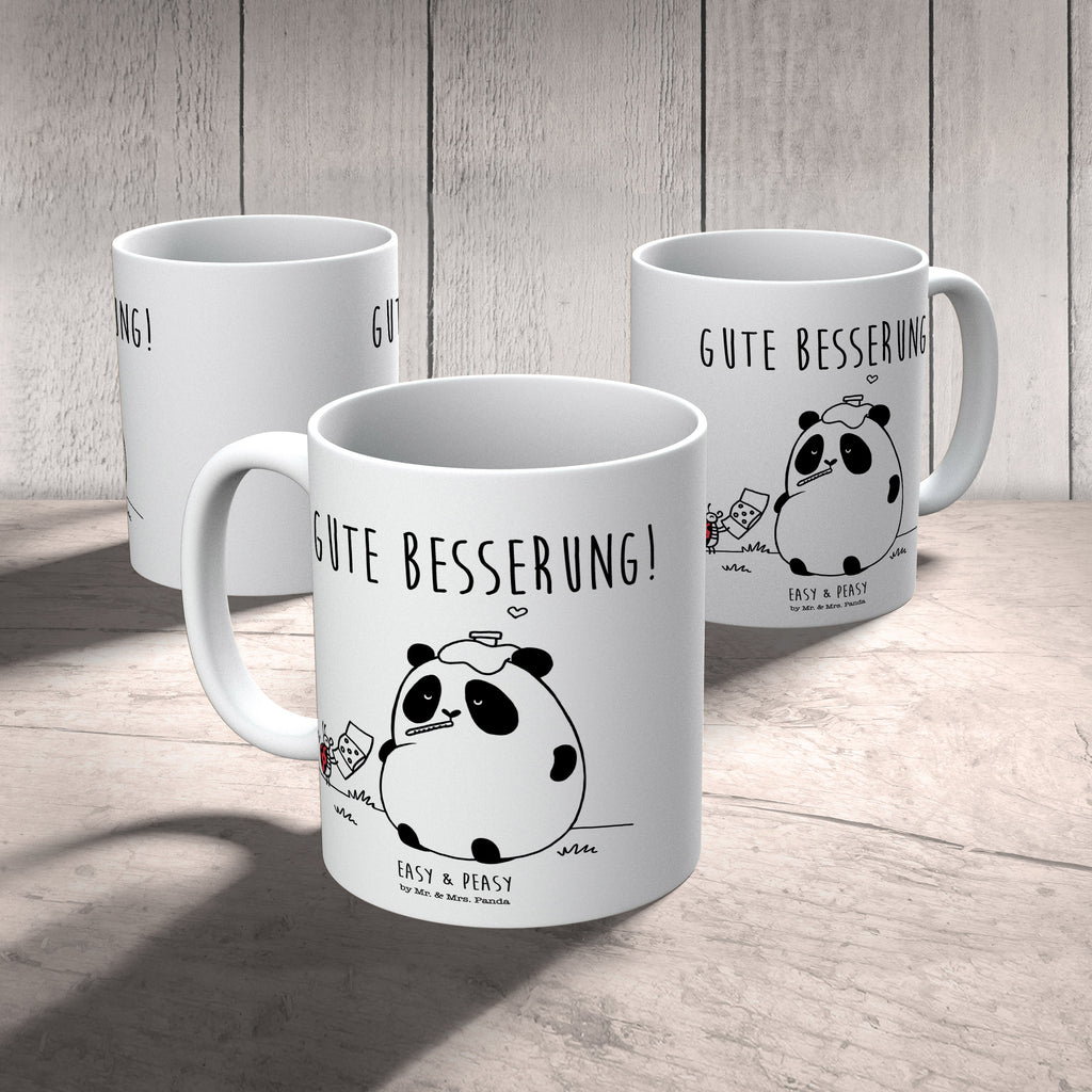 Tasse Easy & Peasy Gute Besserung  Becher, Kaffeetasse, Kaffeebecher, Tee, Frühstück, Büro  