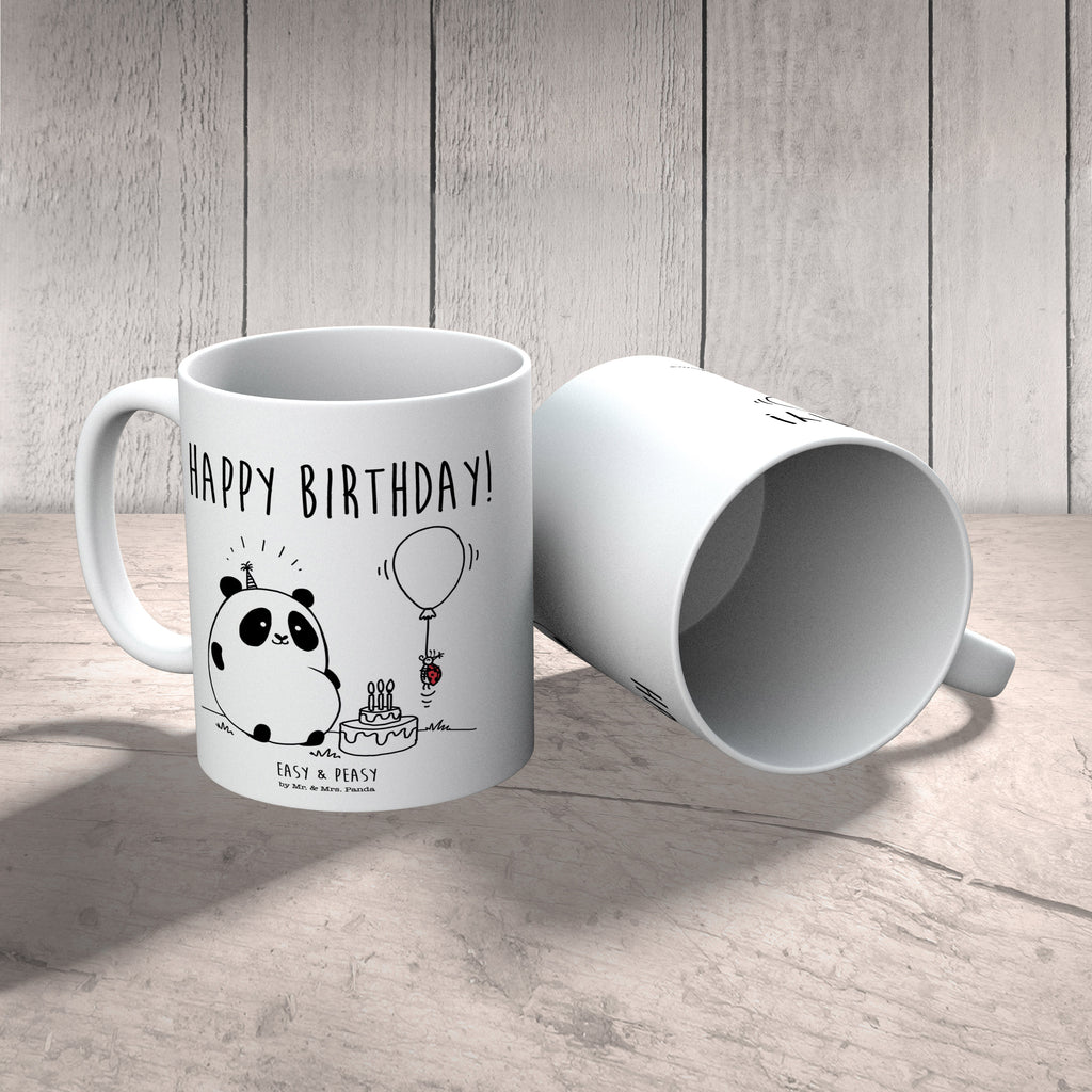 Tasse Easy & Peasy Happy Birthday  Becher, Kaffeetasse, Kaffeebecher, Tee, Frühstück, Büro  