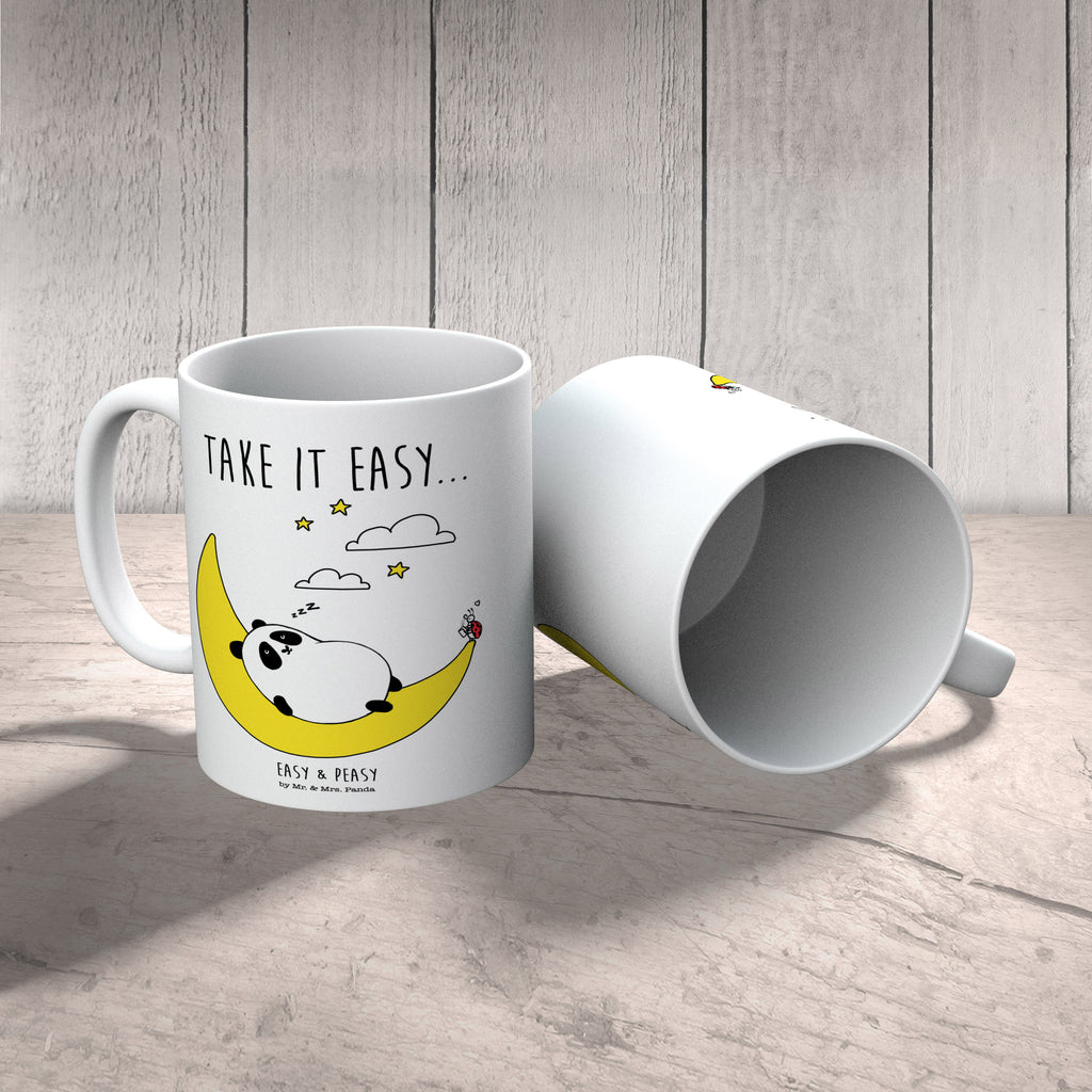 Tasse Easy & Peasy Take it Easy  Becher, Kaffeetasse, Kaffeebecher, Tee, Frühstück, Büro  
