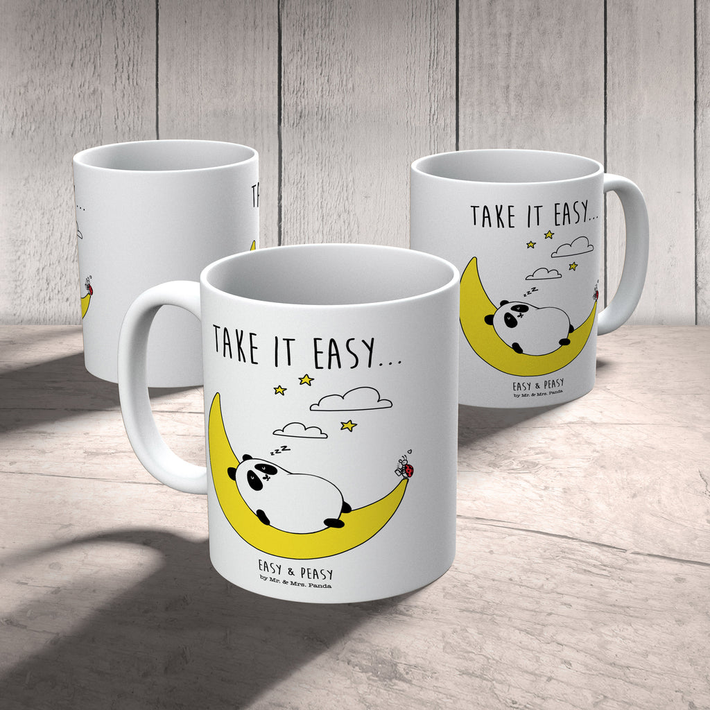 Tasse Easy & Peasy Take it Easy  Becher, Kaffeetasse, Kaffeebecher, Tee, Frühstück, Büro  