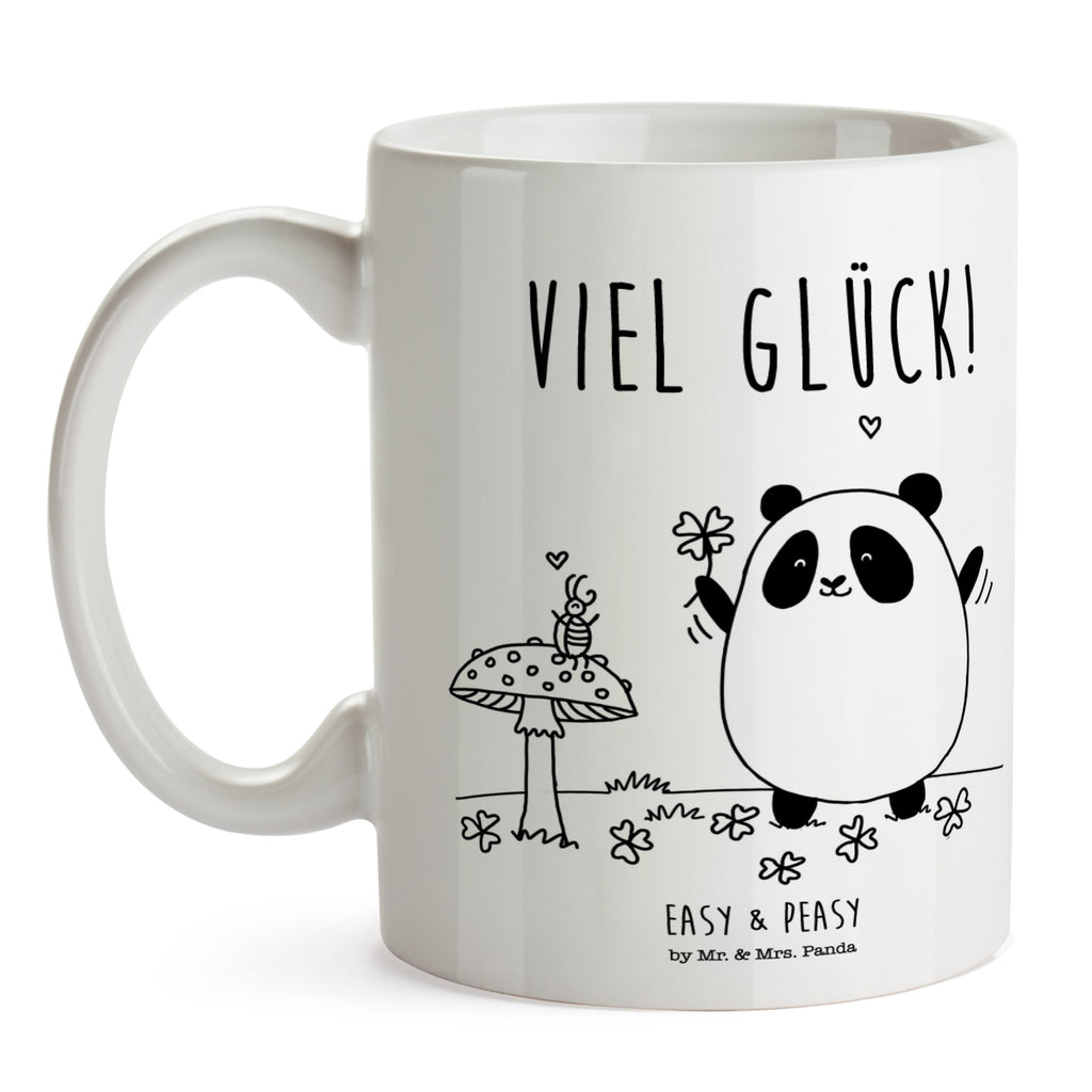 Tasse Easy & Peasy Viel Glück  Becher, Kaffeetasse, Kaffeebecher, Tee, Frühstück, Büro  