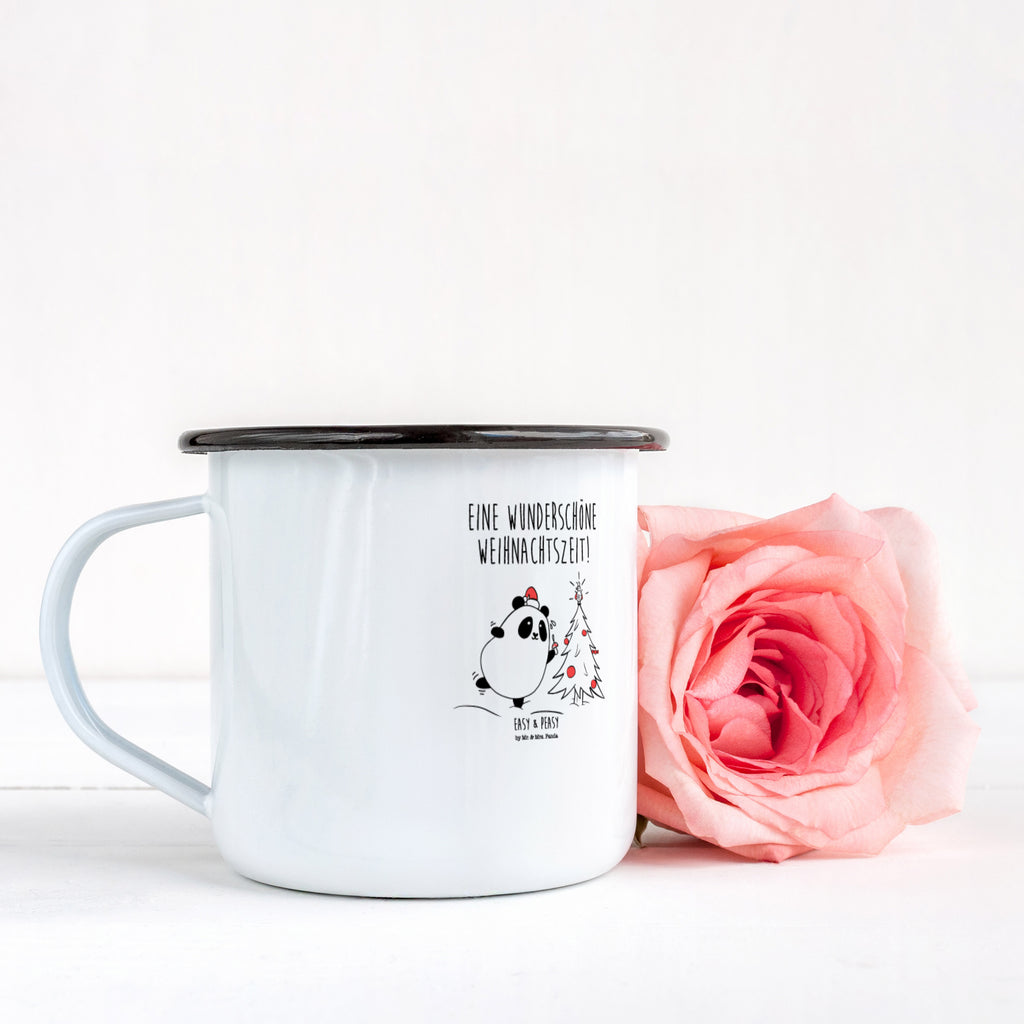 XL Emaille Tasse Easy & Peasy Weihnachtszeit  XL Emaille Tasse, Metalltasse, Kaffeetasse, Tasse, Becher, Kaffeebecher, Camping, Campingbecher, Tassendruck, Metall-Tasse, Deko-Becher, emailliert, Outdoor Tasse, Trinkbecher, bruchsicher, Emaille-Optik, Motivtasse  