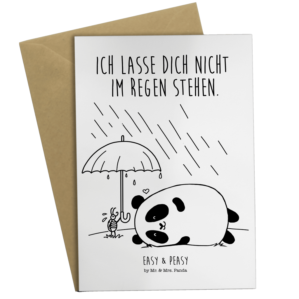 Grußkarte Easy & Peasy Freundschaft  Klappkarte, Einladungskarte, Glückwunschkarte, Hochzeitskarte, Geburtstagskarte, Karte  