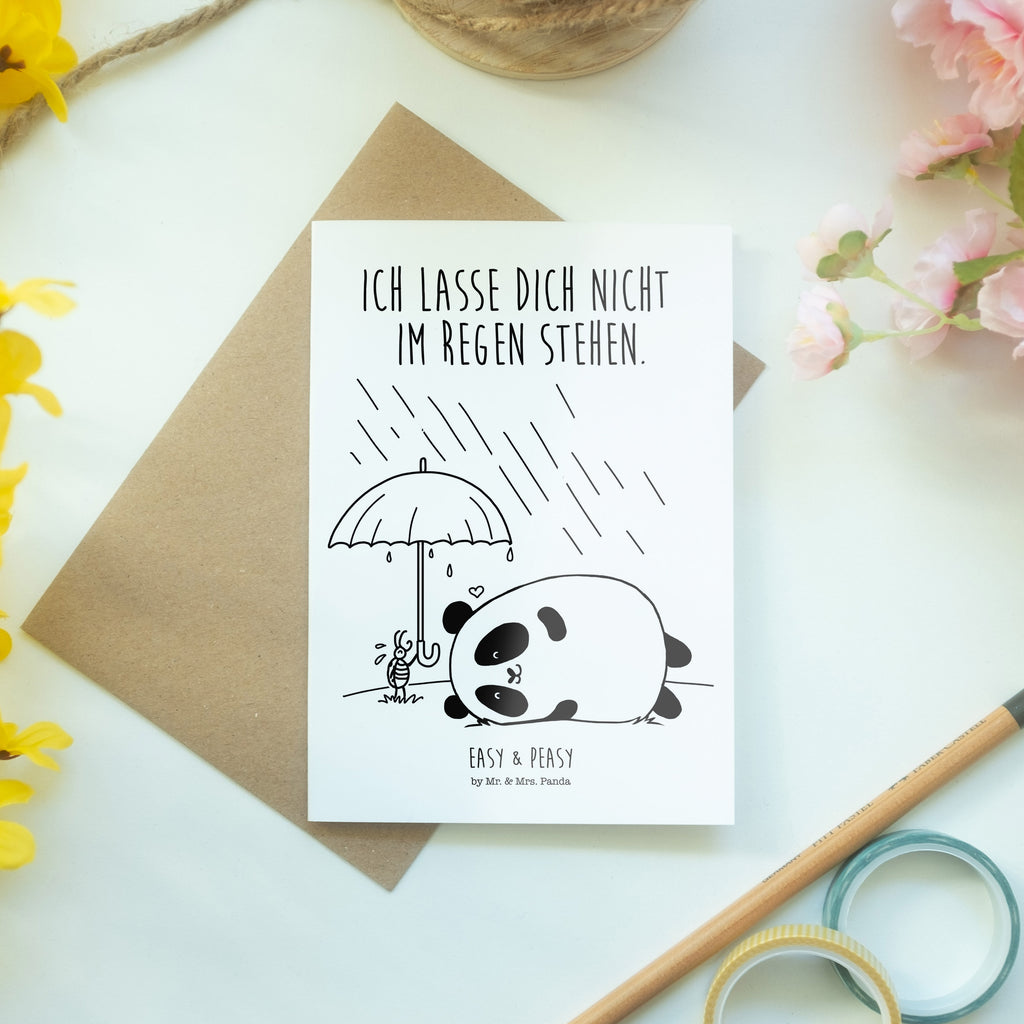 Grußkarte Easy & Peasy Freundschaft  Klappkarte, Einladungskarte, Glückwunschkarte, Hochzeitskarte, Geburtstagskarte, Karte  