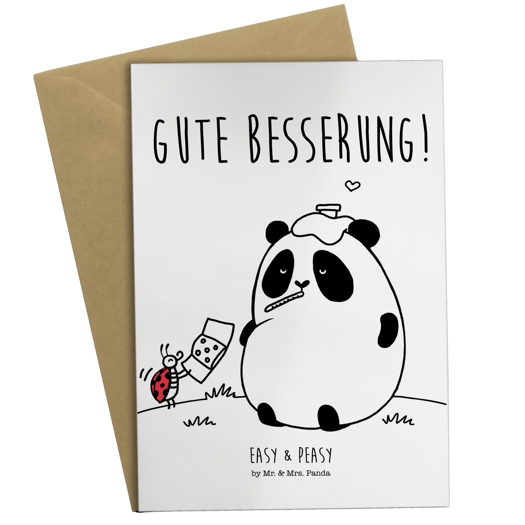 Grußkarte Easy & Peasy Gute Besserung  Klappkarte, Einladungskarte, Glückwunschkarte, Hochzeitskarte, Geburtstagskarte, Karte  