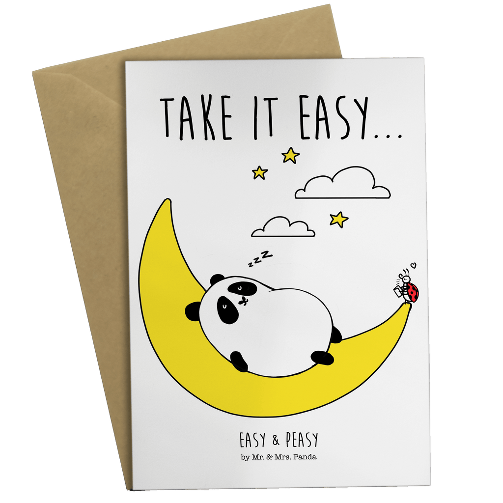 Grußkarte Easy & Peasy Take it Easy  Klappkarte, Einladungskarte, Glückwunschkarte, Hochzeitskarte, Geburtstagskarte, Karte  