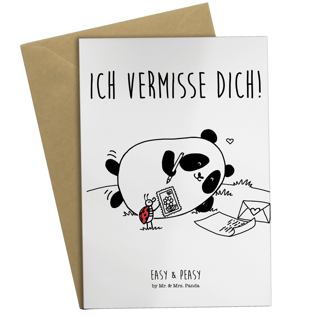 Grußkarte Easy & Peasy Vermissen  Klappkarte, Einladungskarte, Glückwunschkarte, Hochzeitskarte, Geburtstagskarte, Karte  