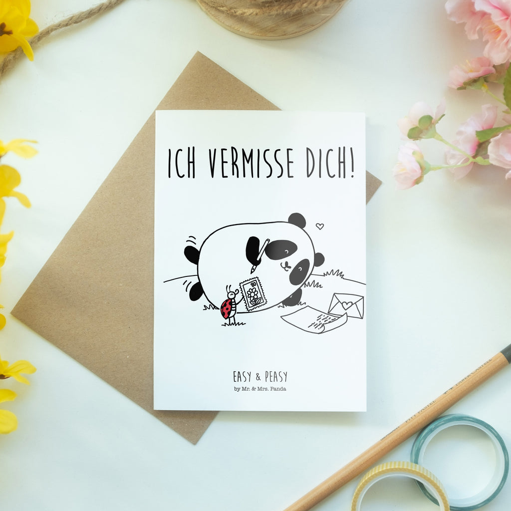 Grußkarte Easy & Peasy Vermissen  Klappkarte, Einladungskarte, Glückwunschkarte, Hochzeitskarte, Geburtstagskarte, Karte  