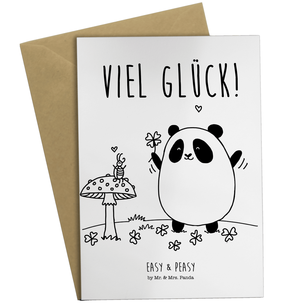 Grußkarte Easy & Peasy Viel Glück  Klappkarte, Einladungskarte, Glückwunschkarte, Hochzeitskarte, Geburtstagskarte, Karte  