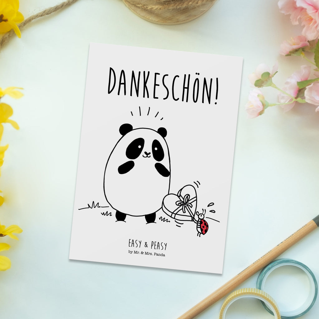 Postkarte Easy & Peasy Dankeschön  Geschenkkarte, Grußkarte, Karte, Einladung, Ansichtskarte, Geburtstagskarte, Einladungskarte  