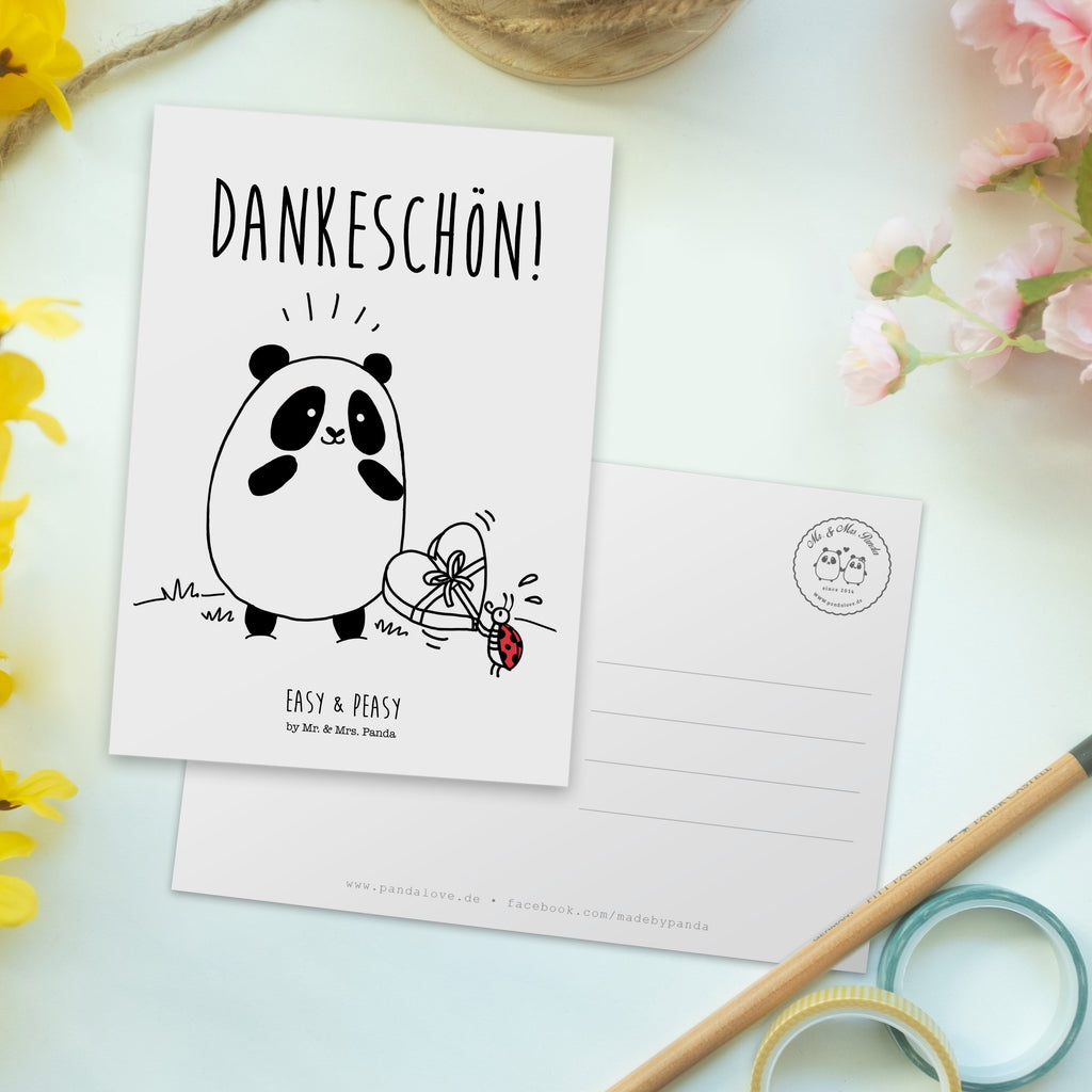 Postkarte Easy & Peasy Dankeschön  Geschenkkarte, Grußkarte, Karte, Einladung, Ansichtskarte, Geburtstagskarte, Einladungskarte  