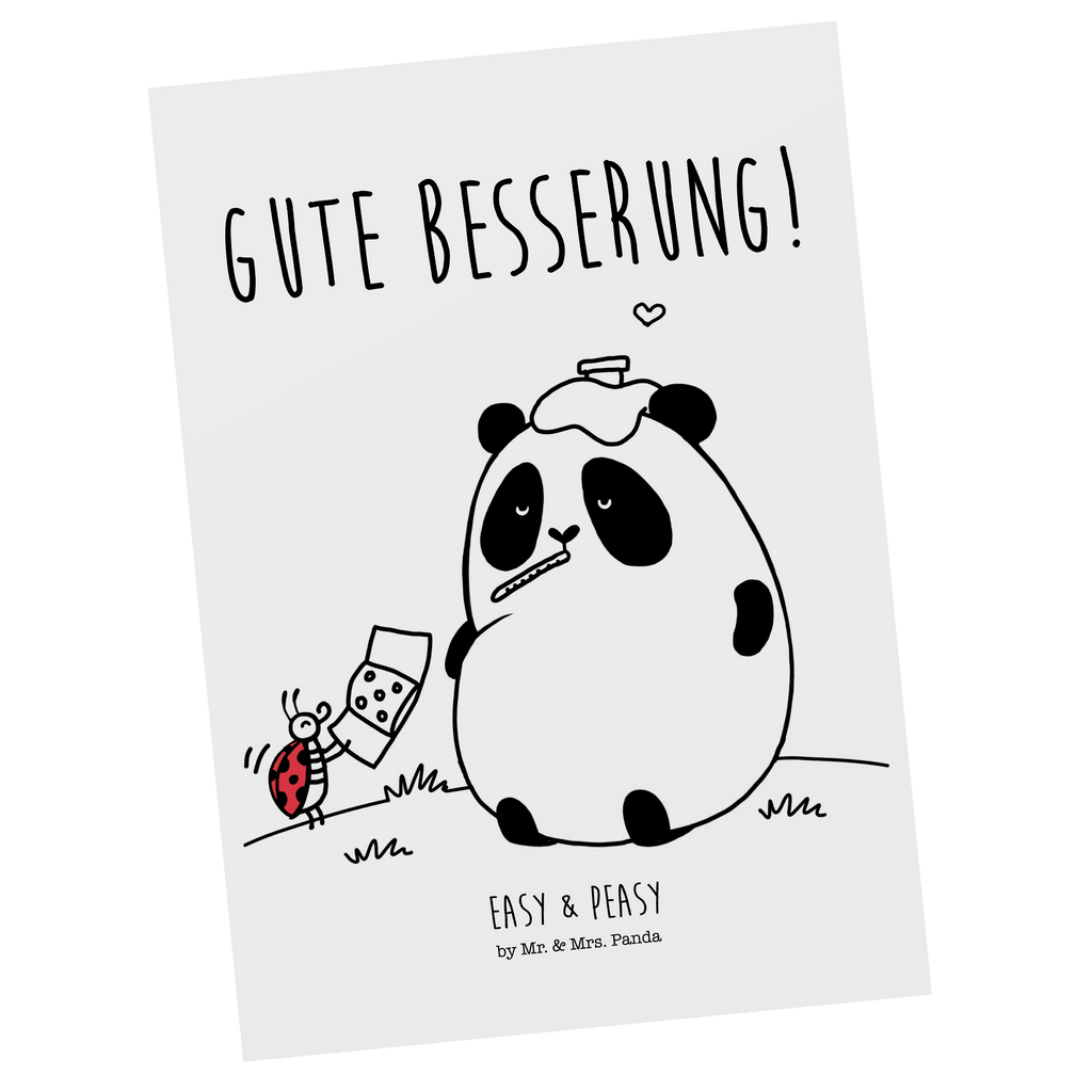 Postkarte Easy & Peasy Gute Besserung  Geschenkkarte, Grußkarte, Karte, Einladung, Ansichtskarte, Geburtstagskarte, Einladungskarte  
