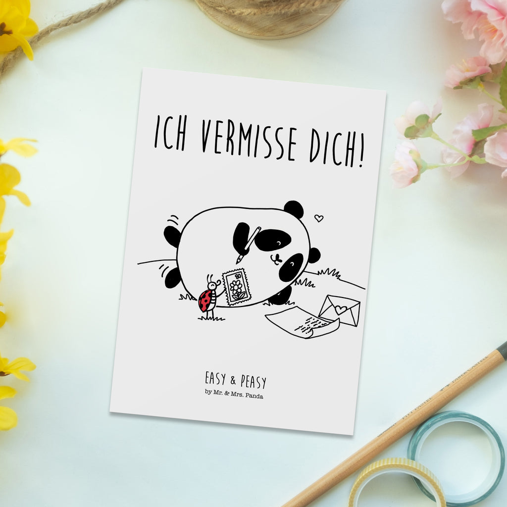 Postkarte Easy & Peasy Vermissen  Geschenkkarte, Grußkarte, Karte, Einladung, Ansichtskarte, Geburtstagskarte, Einladungskarte  