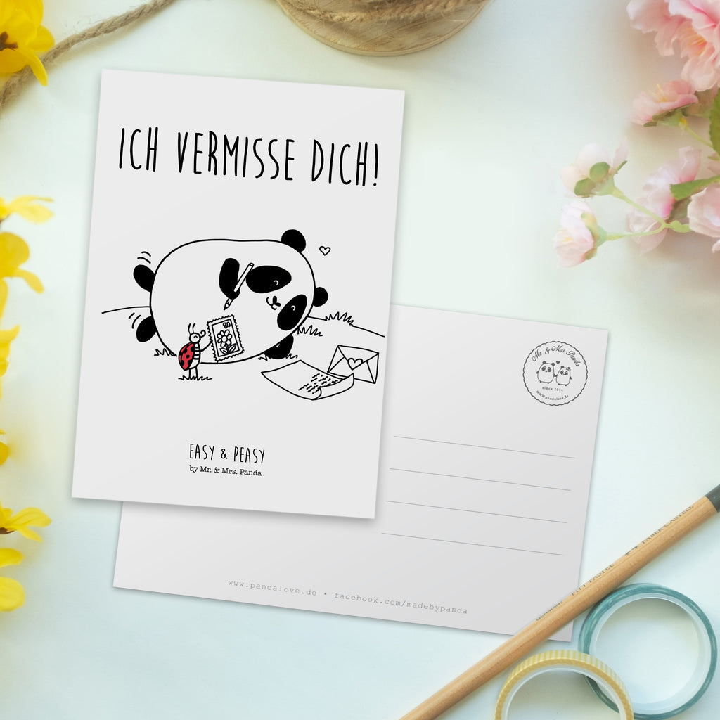Postkarte Easy & Peasy Vermissen  Geschenkkarte, Grußkarte, Karte, Einladung, Ansichtskarte, Geburtstagskarte, Einladungskarte  