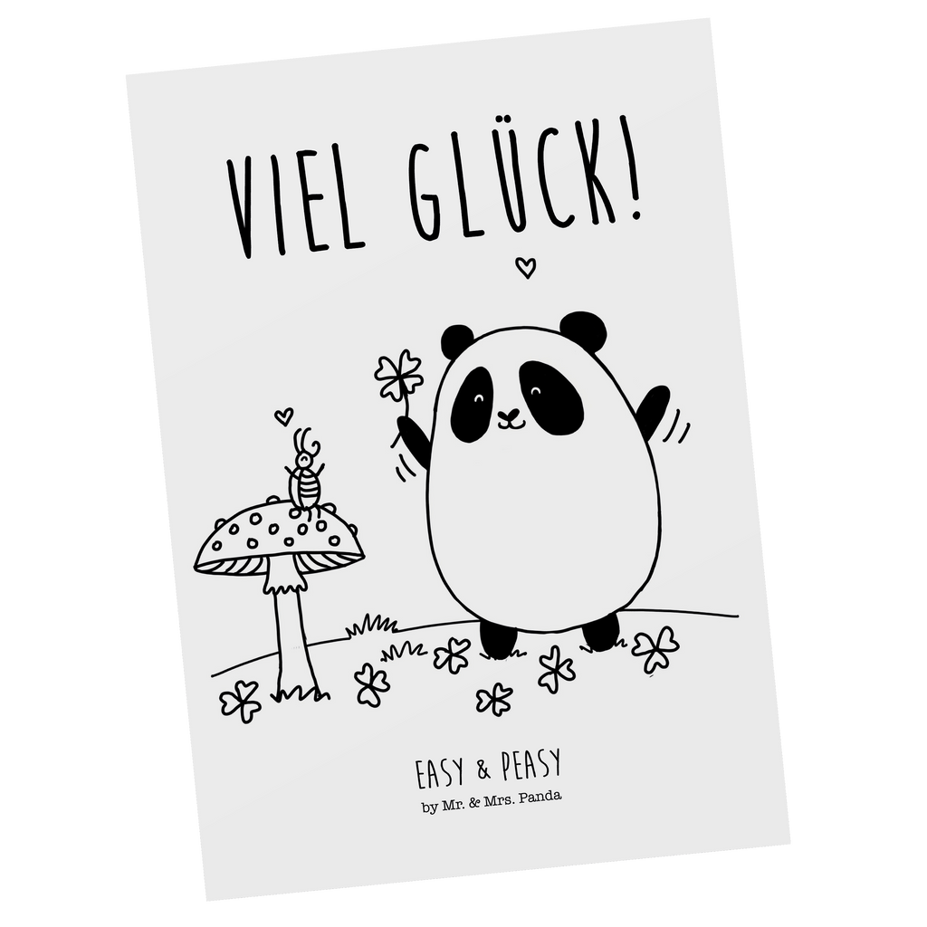 Postkarte Easy & Peasy Viel Glück  Geschenkkarte, Grußkarte, Karte, Einladung, Ansichtskarte, Geburtstagskarte, Einladungskarte  