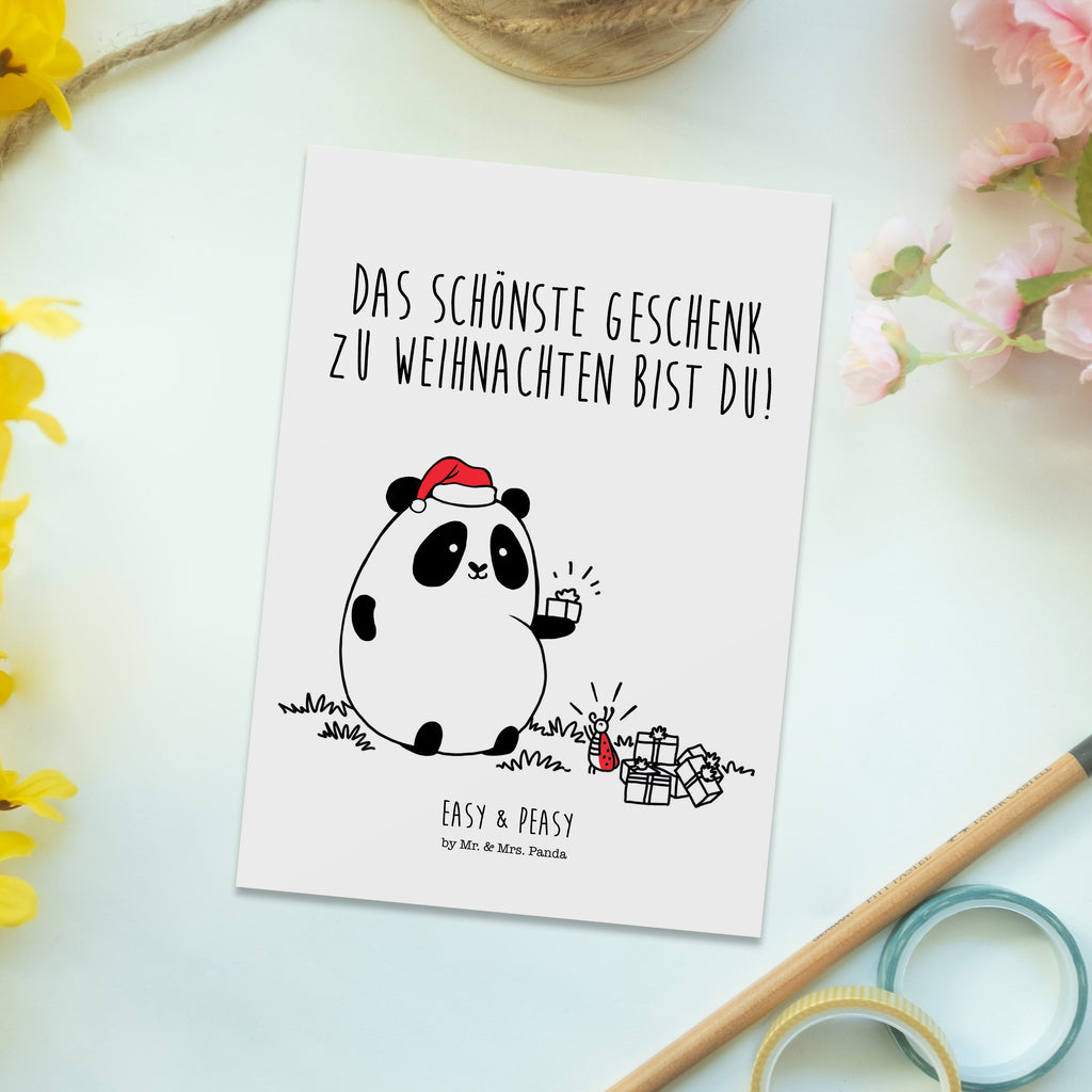 Postkarte Easy & Peasy Weihnachtsgeschenk  Geschenkkarte, Grußkarte, Karte, Einladung, Ansichtskarte, Geburtstagskarte, Einladungskarte  