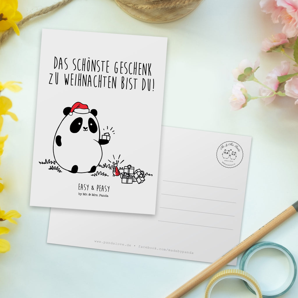 Postkarte Easy & Peasy Weihnachtsgeschenk  Geschenkkarte, Grußkarte, Karte, Einladung, Ansichtskarte, Geburtstagskarte, Einladungskarte  