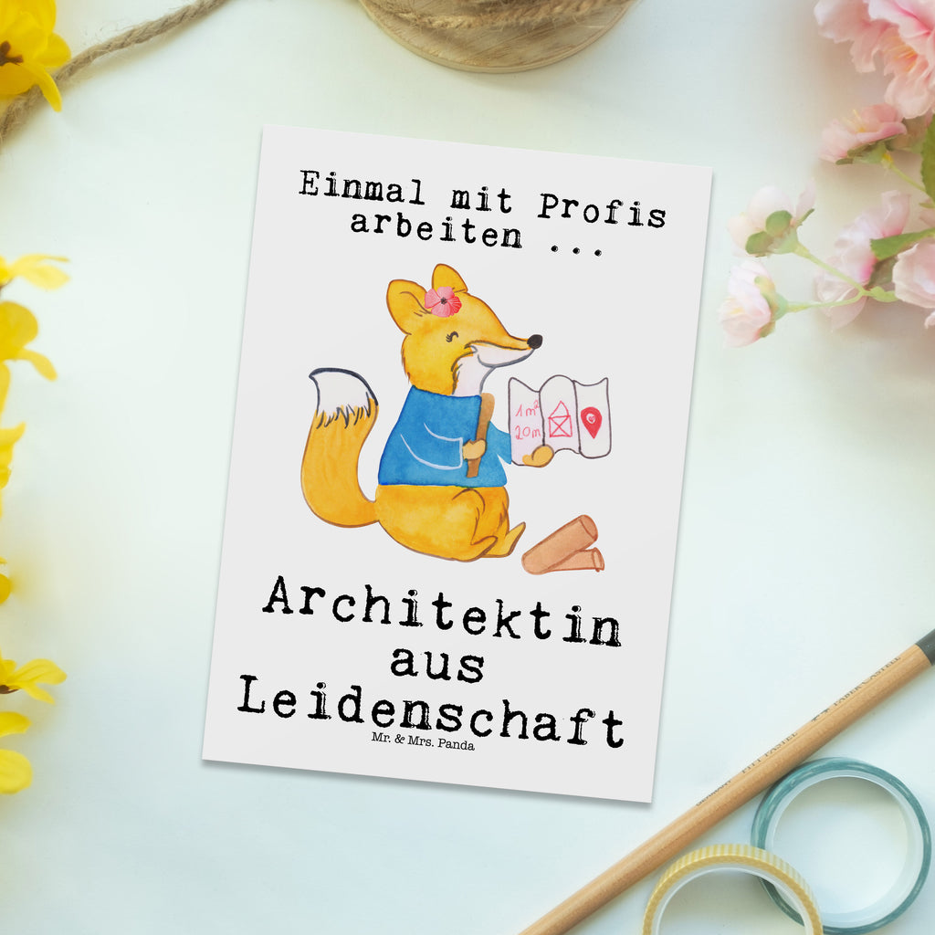 Postkarte Architektin aus Leidenschaft Geschenkkarte, Grußkarte, Karte, Einladung, Ansichtskarte, Geburtstagskarte, Einladungskarte, Dankeskarte, Beruf, Ausbildung, Jubiläum, Abschied, Rente, Kollege, Kollegin, Geschenk, Schenken, Arbeitskollege, Mitarbeiter, Firma, Danke, Dankeschön, Architektin, Innenarchitektin, Architekturbüro