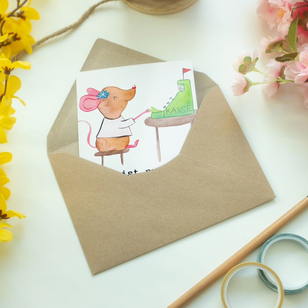 Grußkarte Kassenwartin mit Herz Klappkarte, Einladungskarte, Glückwunschkarte, Hochzeitskarte, Geburtstagskarte, Karte, Beruf, Ausbildung, Jubiläum, Abschied, Rente, Kollege, Kollegin, Geschenk, Schenken, Arbeitskollege, Mitarbeiter, Firma, Danke, Dankeschön, Kassenwartin, Schatzmeisterin, Verein