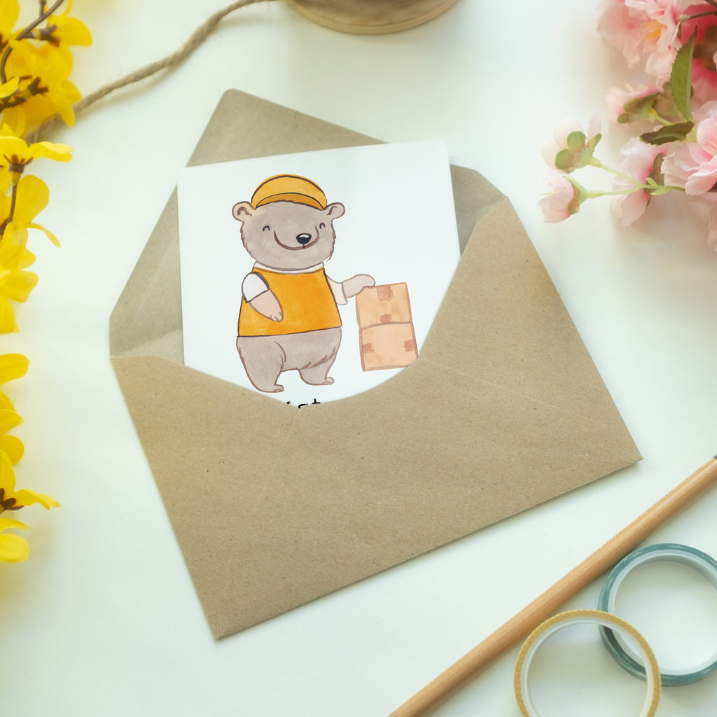 Grußkarte Fachlagerist mit Herz Klappkarte, Einladungskarte, Glückwunschkarte, Hochzeitskarte, Geburtstagskarte, Karte, Beruf, Ausbildung, Jubiläum, Abschied, Rente, Kollege, Kollegin, Geschenk, Schenken, Arbeitskollege, Mitarbeiter, Firma, Danke, Dankeschön, Lagerarbeiter, Fachlagerist, Lagerist, Lagerverwalter