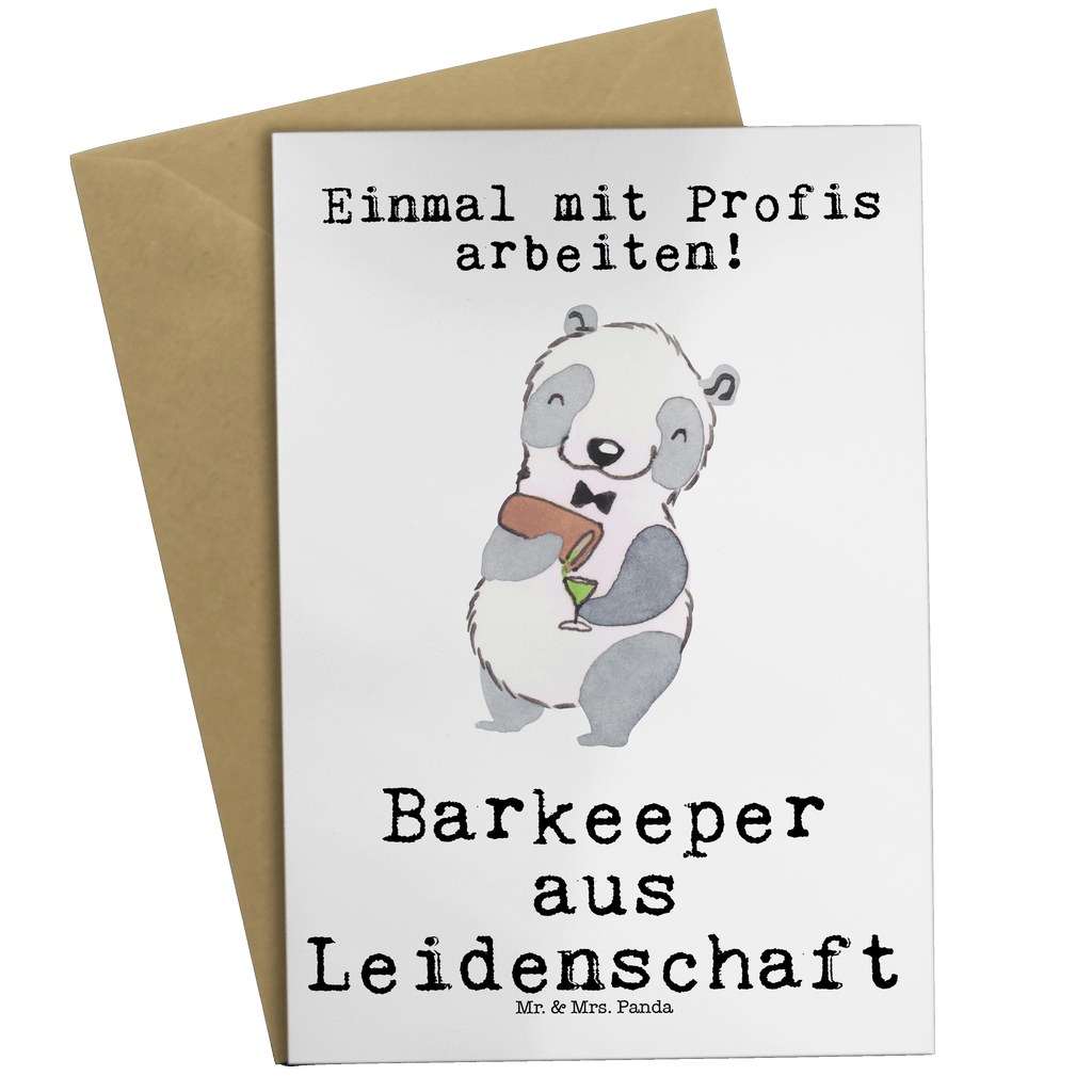 Grußkarte Barkeeper aus Leidenschaft Klappkarte, Einladungskarte, Glückwunschkarte, Hochzeitskarte, Geburtstagskarte, Karte, Beruf, Ausbildung, Jubiläum, Abschied, Rente, Kollege, Kollegin, Geschenk, Schenken, Arbeitskollege, Mitarbeiter, Firma, Danke, Dankeschön, Barkeeper, Barmann, Bartender, Barbesitzer, Kurs