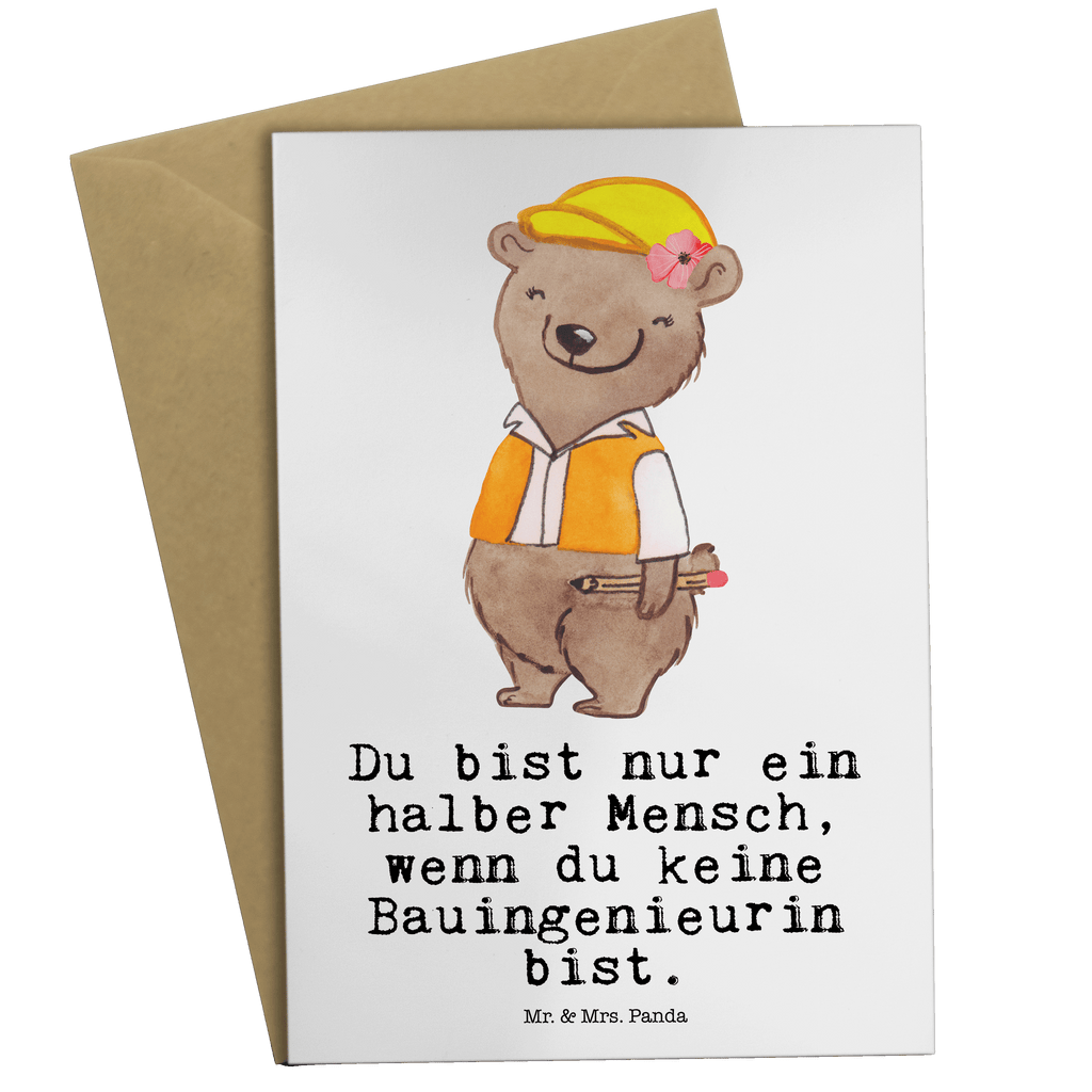 Grußkarte Bauingenieurin mit Herz Klappkarte, Einladungskarte, Glückwunschkarte, Hochzeitskarte, Geburtstagskarte, Karte, Beruf, Ausbildung, Jubiläum, Abschied, Rente, Kollege, Kollegin, Geschenk, Schenken, Arbeitskollege, Mitarbeiter, Firma, Danke, Dankeschön, Bauingenieurin, Statikerin, Ingeniuerin, Baustelle, Studium