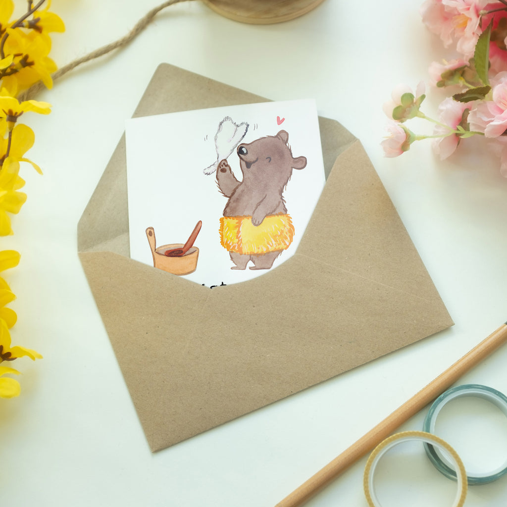 Grußkarte Saunameister mit Herz Klappkarte, Einladungskarte, Glückwunschkarte, Hochzeitskarte, Geburtstagskarte, Karte, Beruf, Ausbildung, Jubiläum, Abschied, Rente, Kollege, Kollegin, Geschenk, Schenken, Arbeitskollege, Mitarbeiter, Firma, Danke, Dankeschön