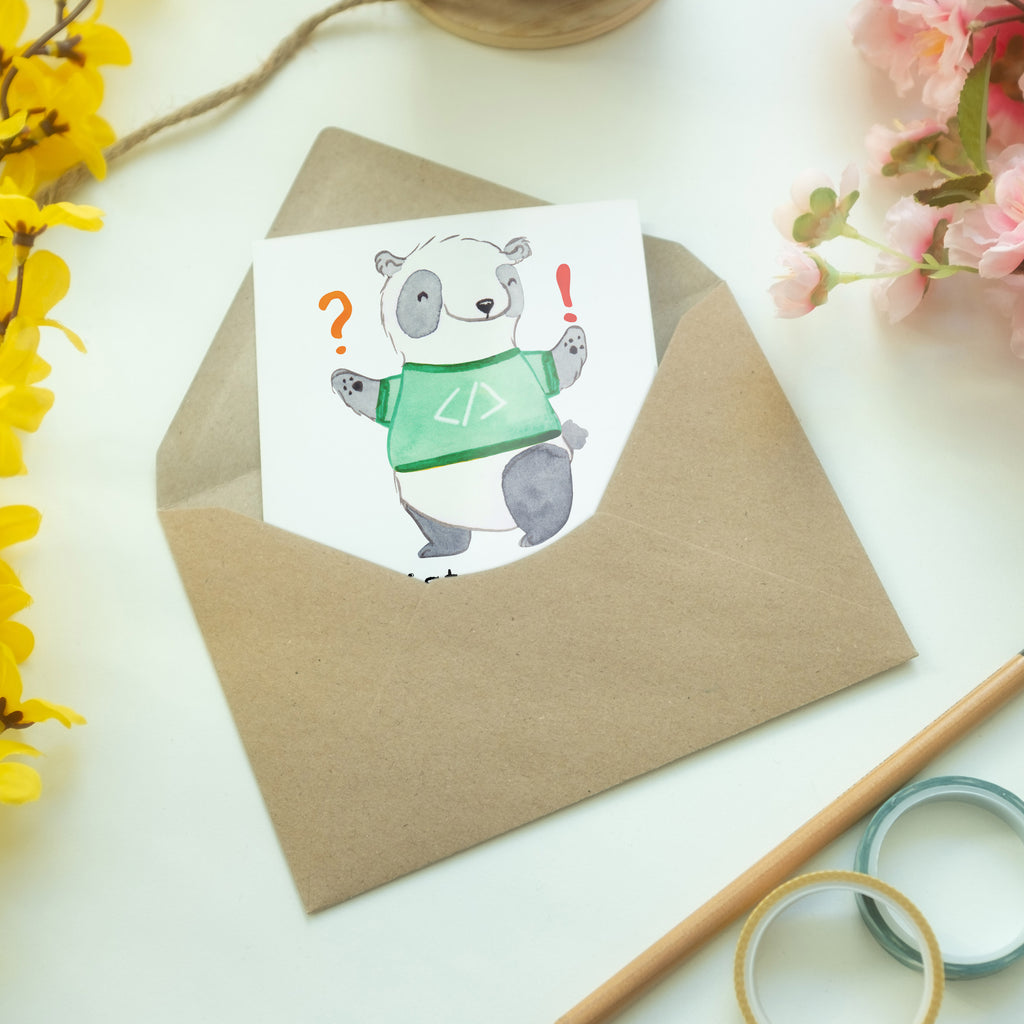 Grußkarte Programmierer mit Herz Klappkarte, Einladungskarte, Glückwunschkarte, Hochzeitskarte, Geburtstagskarte, Karte, Beruf, Ausbildung, Jubiläum, Abschied, Rente, Kollege, Kollegin, Geschenk, Schenken, Arbeitskollege, Mitarbeiter, Firma, Danke, Dankeschön, Programmierer, Softwareingenieur, Softwarentwickler, Computerfreak, Datenverarbeiter, Computerfachmann, IT-Spezialist, Nerd