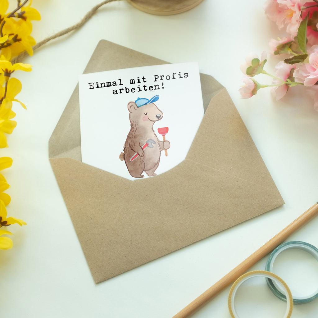 Grußkarte Klempner aus Leidenschaft Klappkarte, Einladungskarte, Glückwunschkarte, Hochzeitskarte, Geburtstagskarte, Karte, Beruf, Ausbildung, Jubiläum, Abschied, Rente, Kollege, Kollegin, Geschenk, Schenken, Arbeitskollege, Mitarbeiter, Firma, Danke, Dankeschön, Klempner, Handwerker, Installateur, Meister, Gesellenprüfung, Fachbetrieb, Bauklempner, Sanitärinstallationen