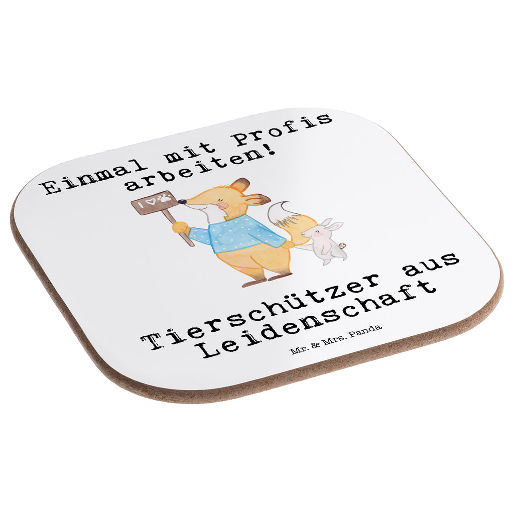 Quadratische Untersetzer Tierschützer aus Leidenschaft Bierdeckel, Glasuntersetzer, Untersetzer Gläser, Getränkeuntersetzer, Beruf, Ausbildung, Jubiläum, Abschied, Rente, Kollege, Kollegin, Geschenk, Schenken, Arbeitskollege, Mitarbeiter, Firma, Danke, Dankeschön