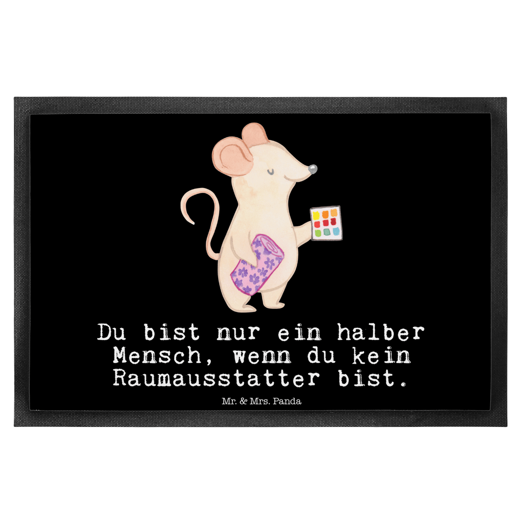 Fußmatte Raumausstatter mit Herz  Türvorleger, Schmutzmatte, Fußabtreter, Matte, Schmutzfänger, Fußabstreifer, Schmutzfangmatte, Türmatte, Motivfußmatte,  Haustürmatte, Vorleger  Beruf, Ausbildung, Jubiläum, Abschied, Rente, Kollege, Kollegin, Geschenk, Schenken, Arbeitskollege, Mitarbeiter, Firma, Danke, Dankeschön