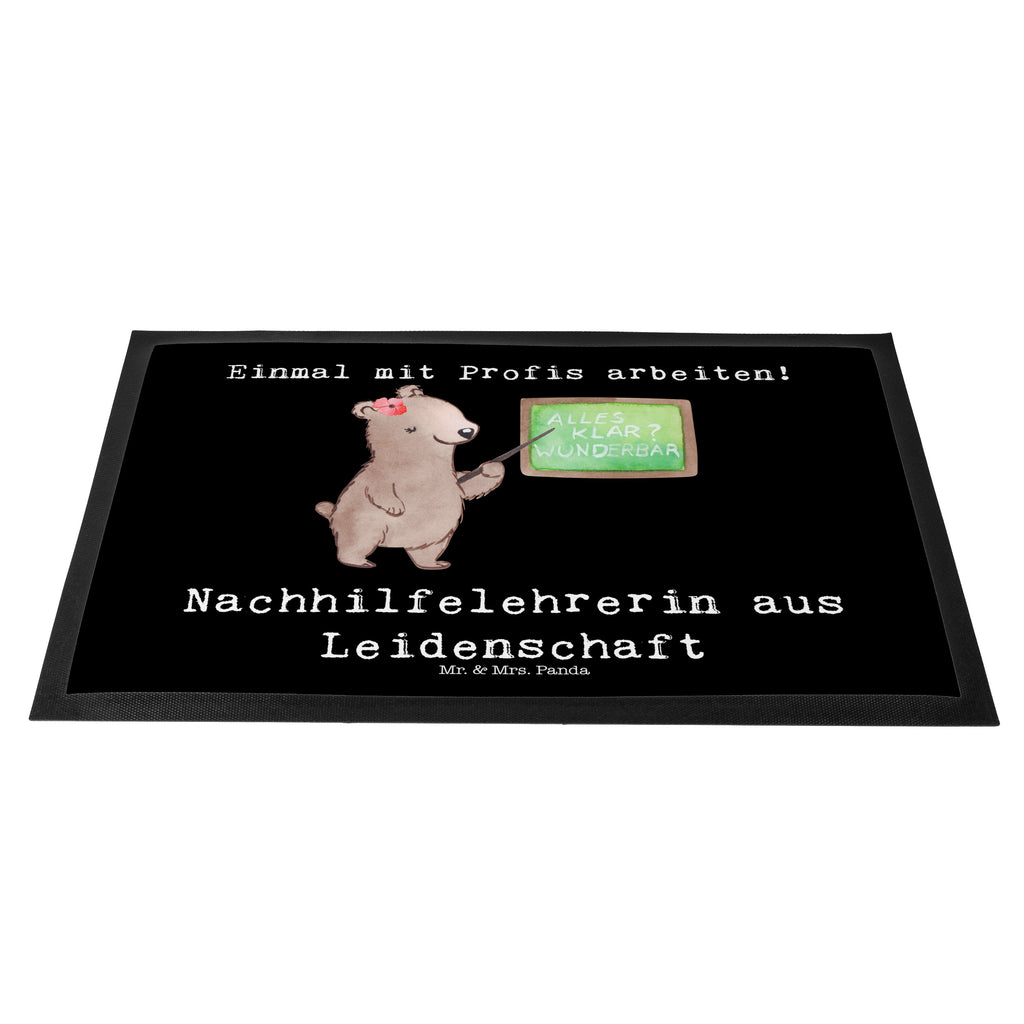 Fußmatte Nachhilfelehrerin aus Leidenschaft Nachhilfelehrerin, Nachhilfeschule, Nachhilfeunterricht,  Türvorleger, Schmutzmatte, Fußabtreter, Matte, Schmutzfänger, Fußabstreifer, Schmutzfangmatte, Türmatte, Motivfußmatte,  Haustürmatte, Vorleger  Beruf, Ausbildung, Jubiläum, Abschied, Rente, Kollege, Kollegin, Geschenk, Schenken, Arbeitskollege, Mitarbeiter, Firma, Danke, Dankeschön