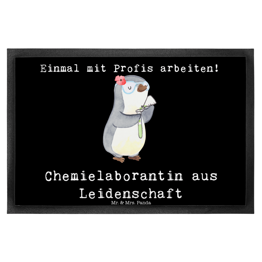 Fußmatte Chemielaborantin aus Leidenschaft Chemikerin, Chemielaborantin, Naturwissenschaftlerin, Labor,  Studium,  Forschung, Wissenschaftlerin,  Türvorleger, Schmutzmatte, Fußabtreter, Matte, Schmutzfänger, Fußabstreifer, Schmutzfangmatte, Türmatte, Motivfußmatte,  Haustürmatte, Vorleger  Beruf, Ausbildung, Jubiläum, Abschied, Rente, Kollege, Kollegin, Geschenk, Schenken, Arbeitskollege, Mitarbeiter, Firma, Danke, Dankeschön