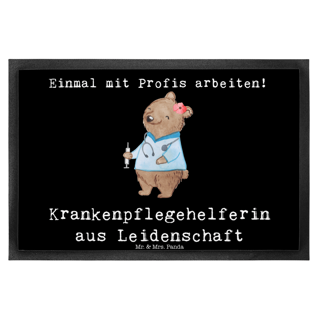 Fußmatte Krankenpflegehelferin aus Leidenschaft Krankenpflegehelferin, Pflegehelferin, Ausbildung, Pflegekraft,  Türvorleger, Schmutzmatte, Fußabtreter, Matte, Schmutzfänger, Fußabstreifer, Schmutzfangmatte, Türmatte, Motivfußmatte,  Haustürmatte, Vorleger  Beruf, Ausbildung, Jubiläum, Abschied, Rente, Kollege, Kollegin, Geschenk, Schenken, Arbeitskollege, Mitarbeiter, Firma, Danke, Dankeschön