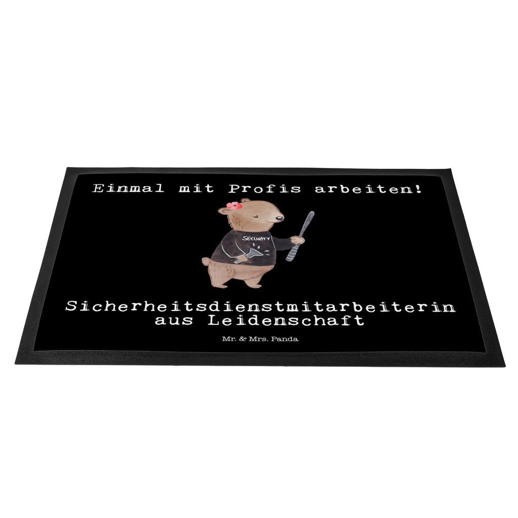 Fußmatte Sicherheitsdienstmitarbeiterin aus Leidenschaft  Türvorleger, Schmutzmatte, Fußabtreter, Matte, Schmutzfänger, Fußabstreifer, Schmutzfangmatte, Türmatte, Motivfußmatte,  Haustürmatte, Vorleger  Beruf, Ausbildung, Jubiläum, Abschied, Rente, Kollege, Kollegin, Geschenk, Schenken, Arbeitskollege, Mitarbeiter, Firma, Danke, Dankeschön