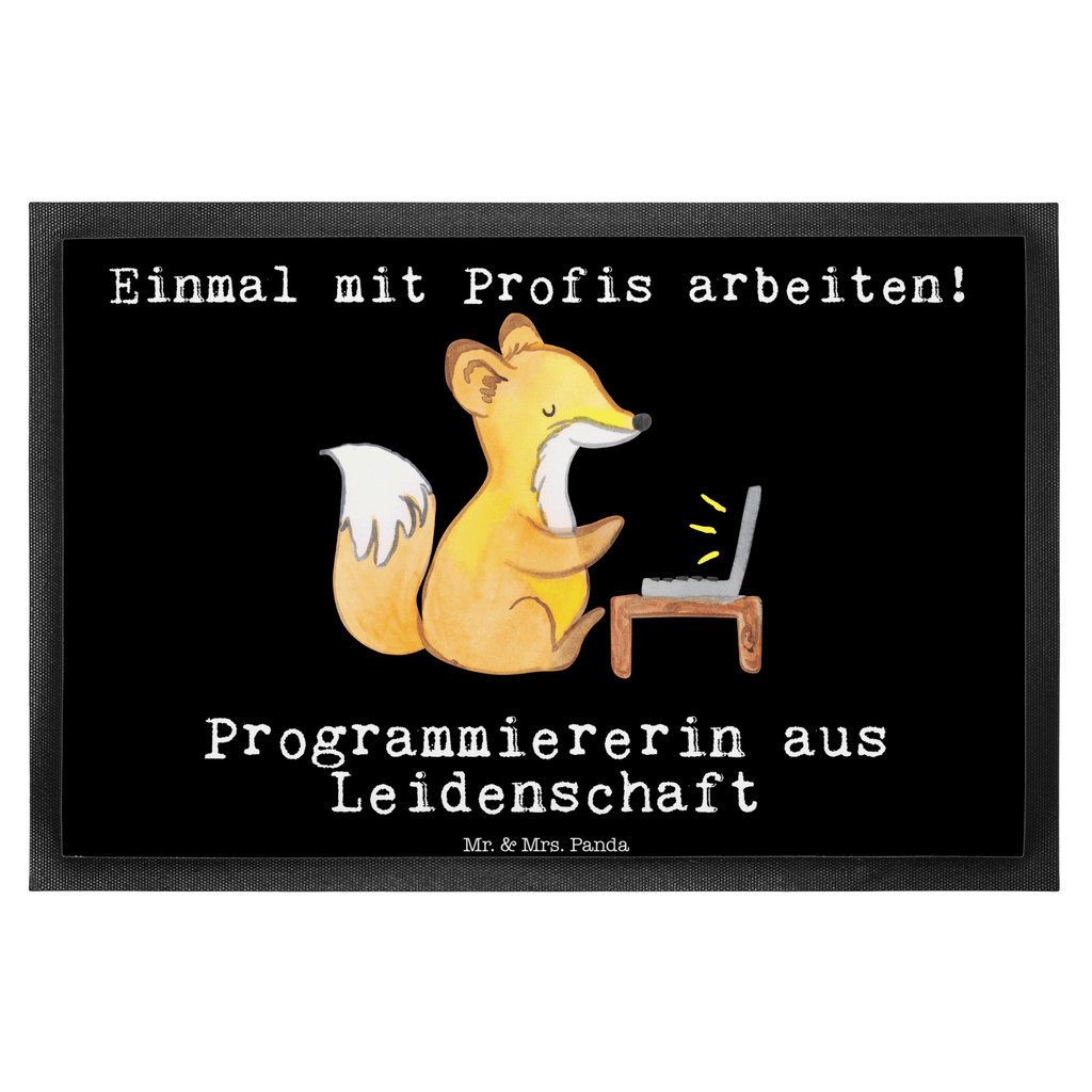 Fußmatte Programmiererin aus Leidenschaft Programmiererin, Softwareingenieurin, 
Softwarentwicklerin, Computerfreak, 
Datenverarbeiterin, Computerfachfrau, 
IT-Spezialistin, Nerd Türvorleger, Schmutzmatte, Fußabtreter, Matte, Schmutzfänger, Fußabstreifer, Schmutzfangmatte, Türmatte, Motivfußmatte,  Haustürmatte, Vorleger  Beruf, Ausbildung, Jubiläum, Abschied, Rente, Kollege, Kollegin, Geschenk, Schenken, Arbeitskollege, Mitarbeiter, Firma, Danke, Dankeschön