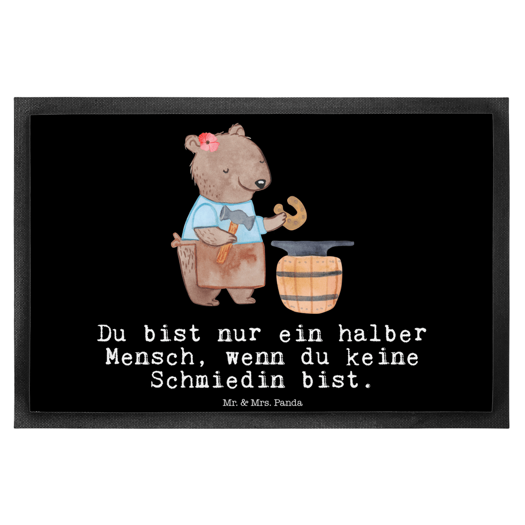 Fußmatte Schmiedin mit Herz  Türvorleger, Schmutzmatte, Fußabtreter, Matte, Schmutzfänger, Fußabstreifer, Schmutzfangmatte, Türmatte, Motivfußmatte,  Haustürmatte, Vorleger  Beruf, Ausbildung, Jubiläum, Abschied, Rente, Kollege, Kollegin, Geschenk, Schenken, Arbeitskollege, Mitarbeiter, Firma, Danke, Dankeschön