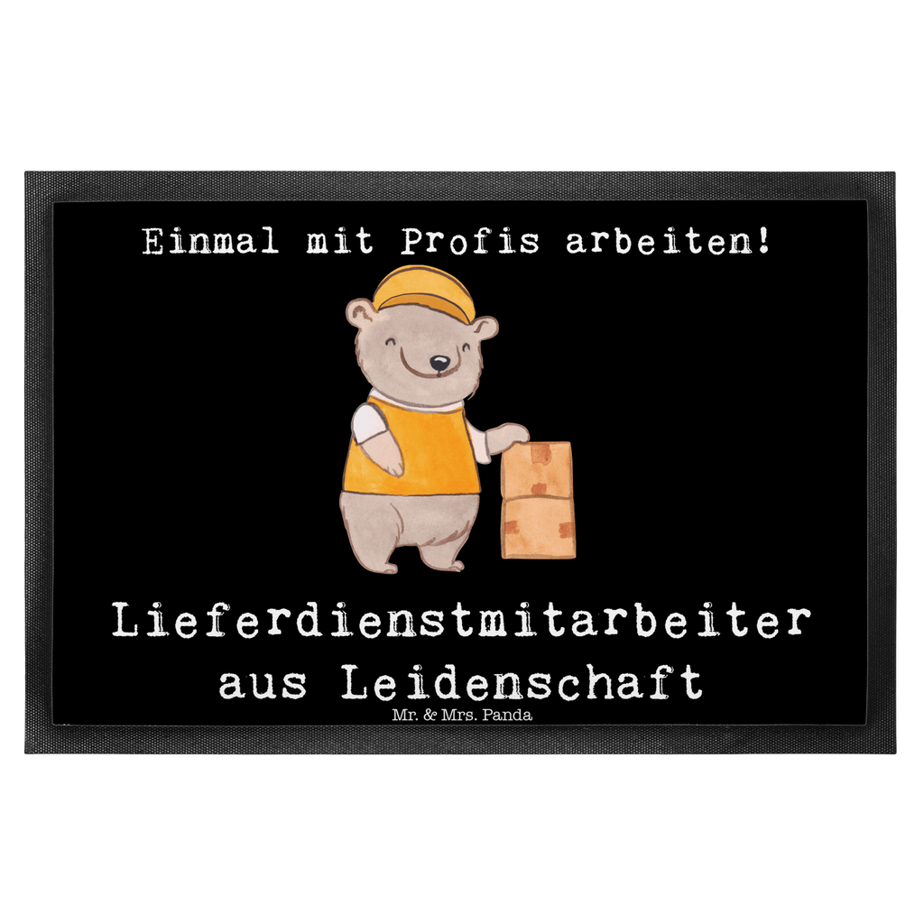 Fußmatte Lieferdienstmitarbeiter aus Leidenschaft Lieferdienstmitarbeiter, Pizzabäcker, Pizzabote, Pizzabringdienst, Lieferbringdienst,  Türvorleger, Schmutzmatte, Fußabtreter, Matte, Schmutzfänger, Fußabstreifer, Schmutzfangmatte, Türmatte, Motivfußmatte,  Haustürmatte, Vorleger  Beruf, Ausbildung, Jubiläum, Abschied, Rente, Kollege, Kollegin, Geschenk, Schenken, Arbeitskollege, Mitarbeiter, Firma, Danke, Dankeschön