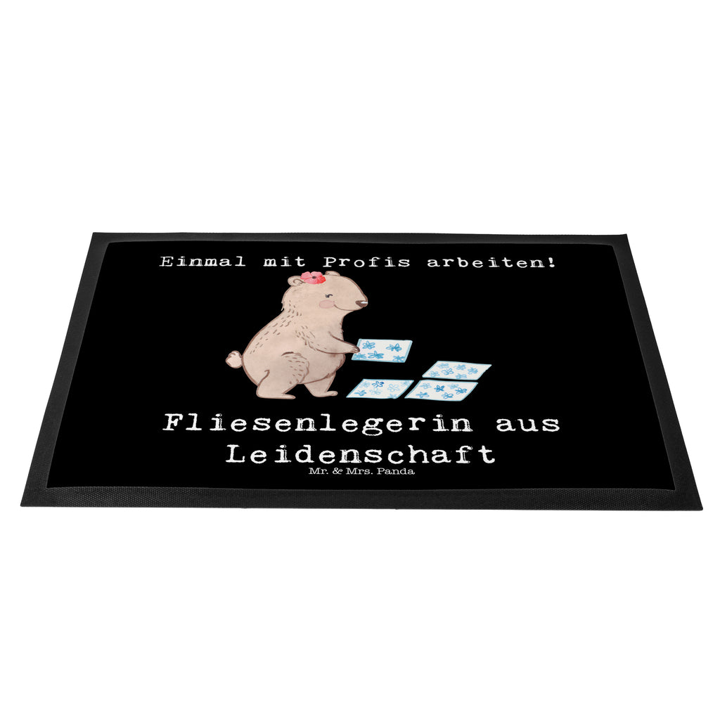 Fußmatte Fliesenlegerin aus Leidenschaft Fliesenlegerin, Gesellenprüfung, Fliesenlegermeisterin, Fliesenlegerbetrieb, Fliesenfachhandel,  Handwerk Türvorleger, Schmutzmatte, Fußabtreter, Matte, Schmutzfänger, Fußabstreifer, Schmutzfangmatte, Türmatte, Motivfußmatte,  Haustürmatte, Vorleger  Beruf, Ausbildung, Jubiläum, Abschied, Rente, Kollege, Kollegin, Geschenk, Schenken, Arbeitskollege, Mitarbeiter, Firma, Danke, Dankeschön