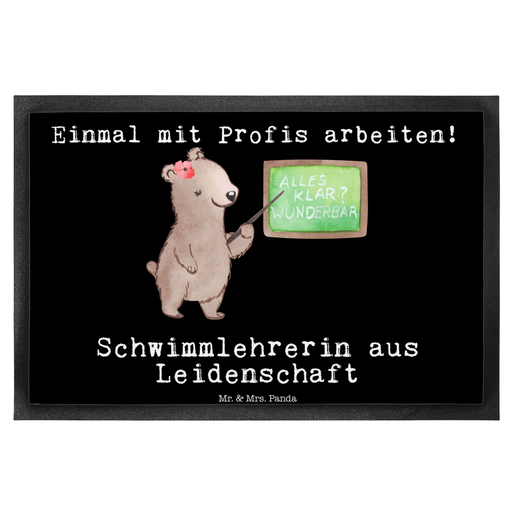 Fußmatte Schwimmlehrerin aus Leidenschaft Schwimmlehrerin, Schwimmbad, Schwimmschule, Schwimmverein,  Türvorleger, Schmutzmatte, Fußabtreter, Matte, Schmutzfänger, Fußabstreifer, Schmutzfangmatte, Türmatte, Motivfußmatte,  Haustürmatte, Vorleger  Beruf, Ausbildung, Jubiläum, Abschied, Rente, Kollege, Kollegin, Geschenk, Schenken, Arbeitskollege, Mitarbeiter, Firma, Danke, Dankeschön