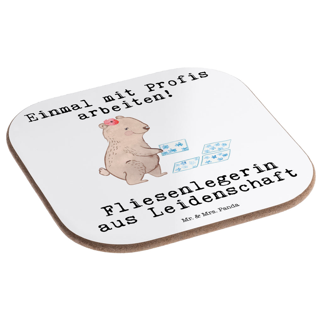 Quadratische Untersetzer Fliesenlegerin aus Leidenschaft Bierdeckel, Glasuntersetzer, Untersetzer Gläser, Getränkeuntersetzer, Beruf, Ausbildung, Jubiläum, Abschied, Rente, Kollege, Kollegin, Geschenk, Schenken, Arbeitskollege, Mitarbeiter, Firma, Danke, Dankeschön, Fliesenlegerin, Gesellenprüfung, Fliesenlegermeisterin, Fliesenlegerbetrieb, Fliesenfachhandel, Handwerk