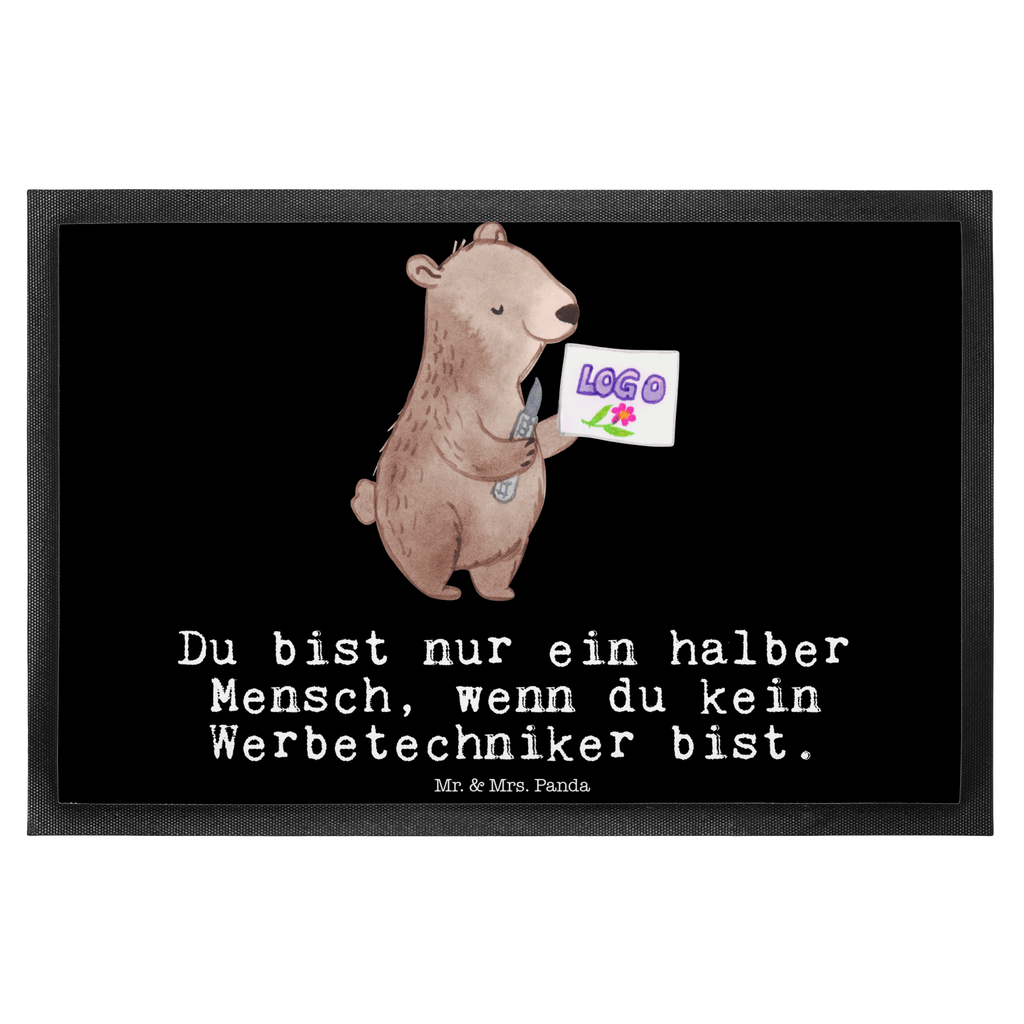 Fußmatte Werbetechniker mit Herz  Türvorleger, Schmutzmatte, Fußabtreter, Matte, Schmutzfänger, Fußabstreifer, Schmutzfangmatte, Türmatte, Motivfußmatte,  Haustürmatte, Vorleger  Beruf, Ausbildung, Jubiläum, Abschied, Rente, Kollege, Kollegin, Geschenk, Schenken, Arbeitskollege, Mitarbeiter, Firma, Danke, Dankeschön
