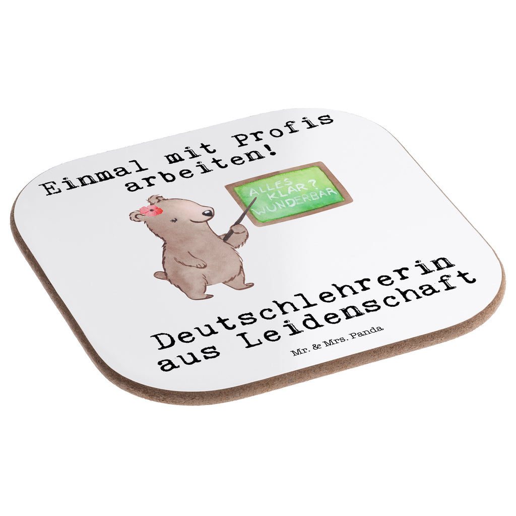 Quadratische Untersetzer Deutschlehrerin aus Leidenschaft Bierdeckel, Glasuntersetzer, Untersetzer Gläser, Getränkeuntersetzer, Beruf, Ausbildung, Jubiläum, Abschied, Rente, Kollege, Kollegin, Geschenk, Schenken, Arbeitskollege, Mitarbeiter, Firma, Danke, Dankeschön, Deutschlehrerin, Deutschunterricht, Schule, Grundschule