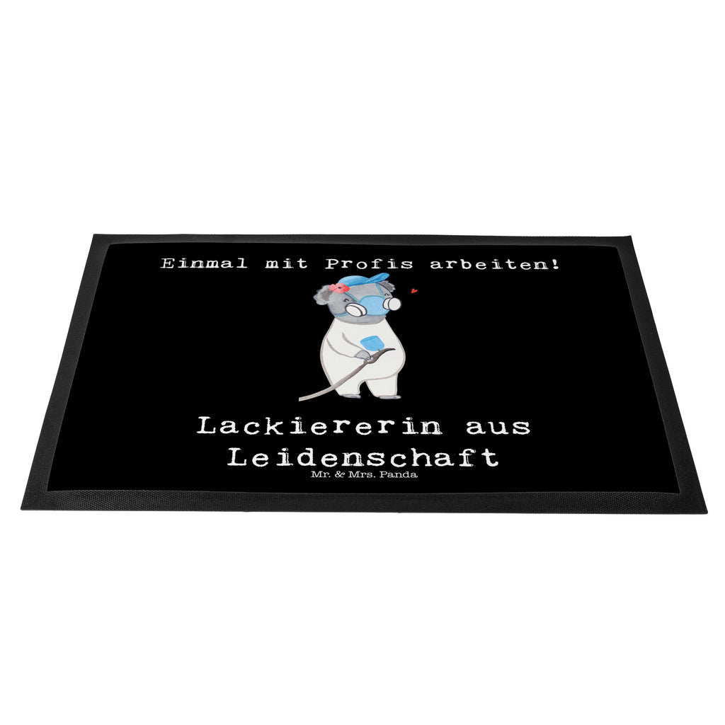 Fußmatte Lackiererin aus Leidenschaft Lackiererin, Lackierermeisterin, Werkstatt Lackiererin, Ausbildung, Gesellenprüfung,  Türvorleger, Schmutzmatte, Fußabtreter, Matte, Schmutzfänger, Fußabstreifer, Schmutzfangmatte, Türmatte, Motivfußmatte,  Haustürmatte, Vorleger  Beruf, Ausbildung, Jubiläum, Abschied, Rente, Kollege, Kollegin, Geschenk, Schenken, Arbeitskollege, Mitarbeiter, Firma, Danke, Dankeschön