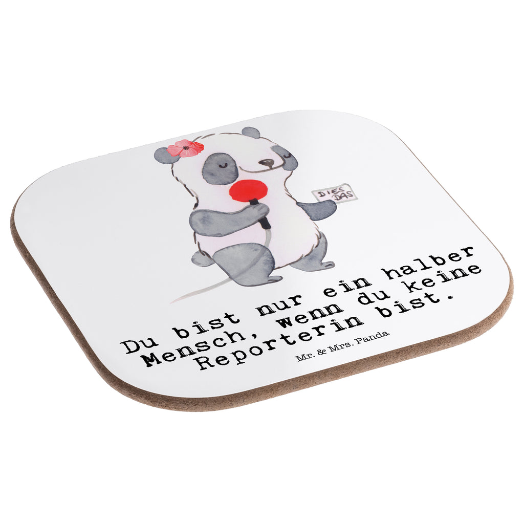 Quadratische Untersetzer Reporterin mit Herz Bierdeckel, Glasuntersetzer, Untersetzer Gläser, Getränkeuntersetzer, Beruf, Ausbildung, Jubiläum, Abschied, Rente, Kollege, Kollegin, Geschenk, Schenken, Arbeitskollege, Mitarbeiter, Firma, Danke, Dankeschön